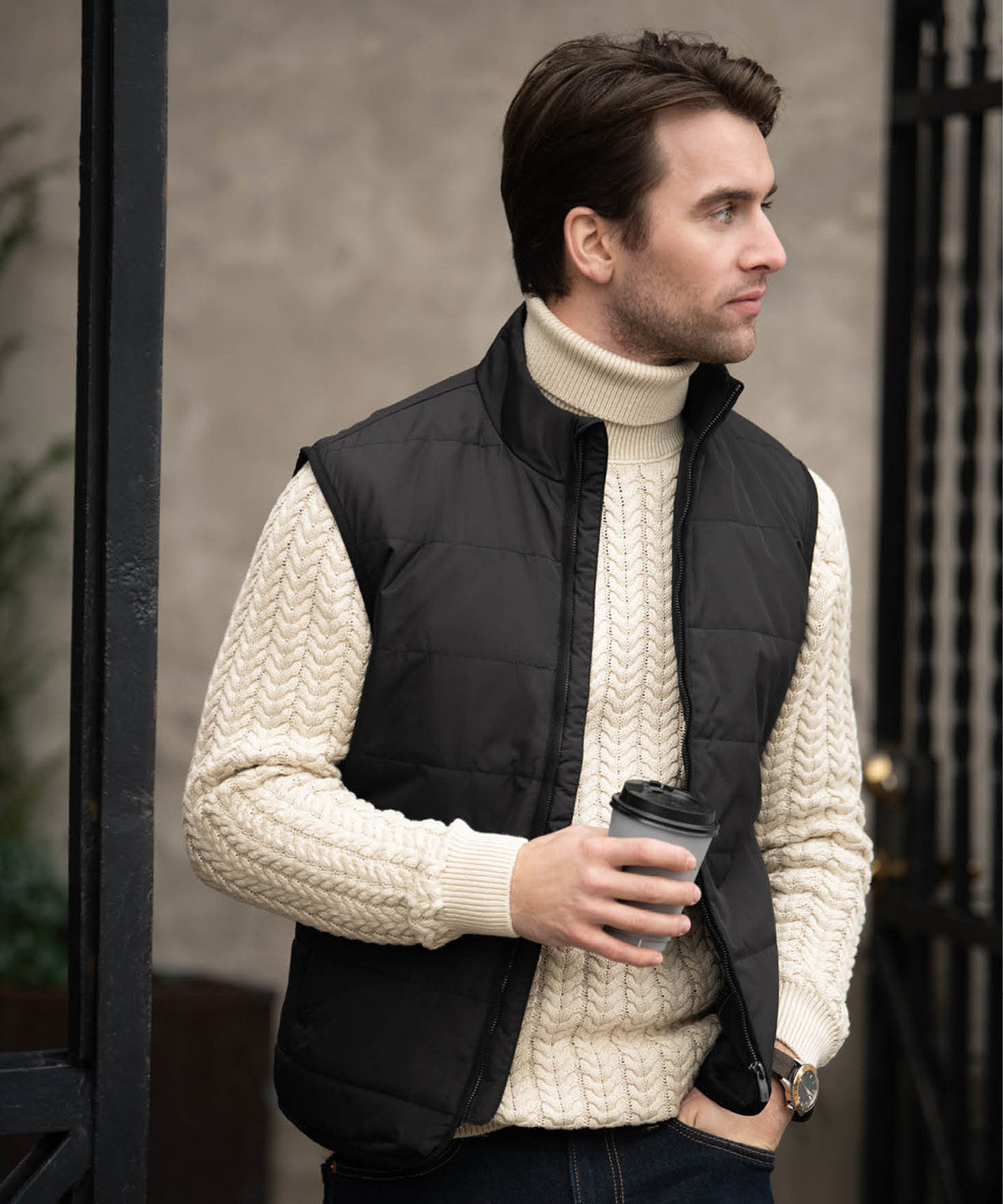 Hudson - Horizontal Quilted Gilet | NAVY