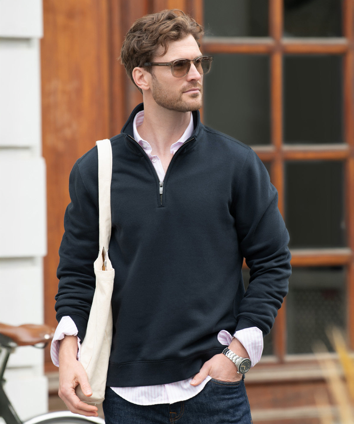 Glendale Unisex Quarter Zip Sweat | BLACK