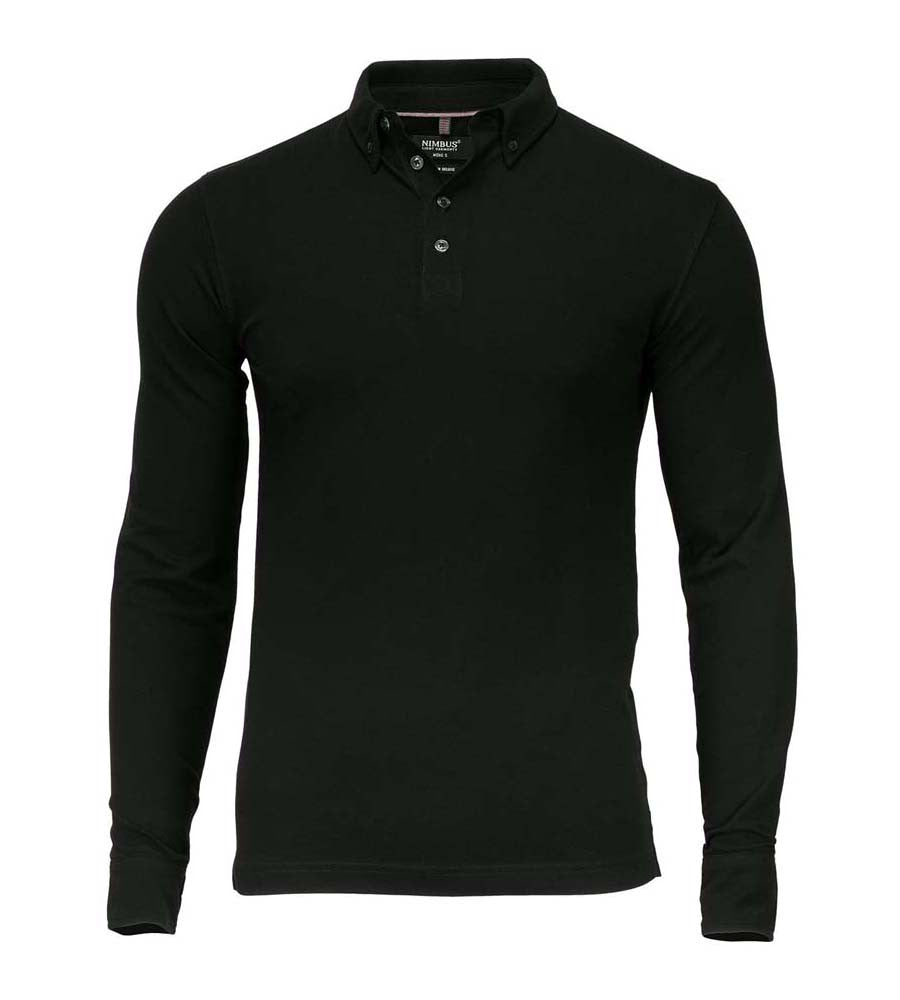 Carlington, Deluxe Long Sleeve Polo | BLACK