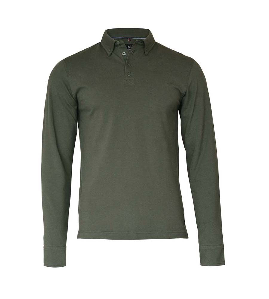 Carlington, Deluxe Long Sleeve Polo | OLIVE