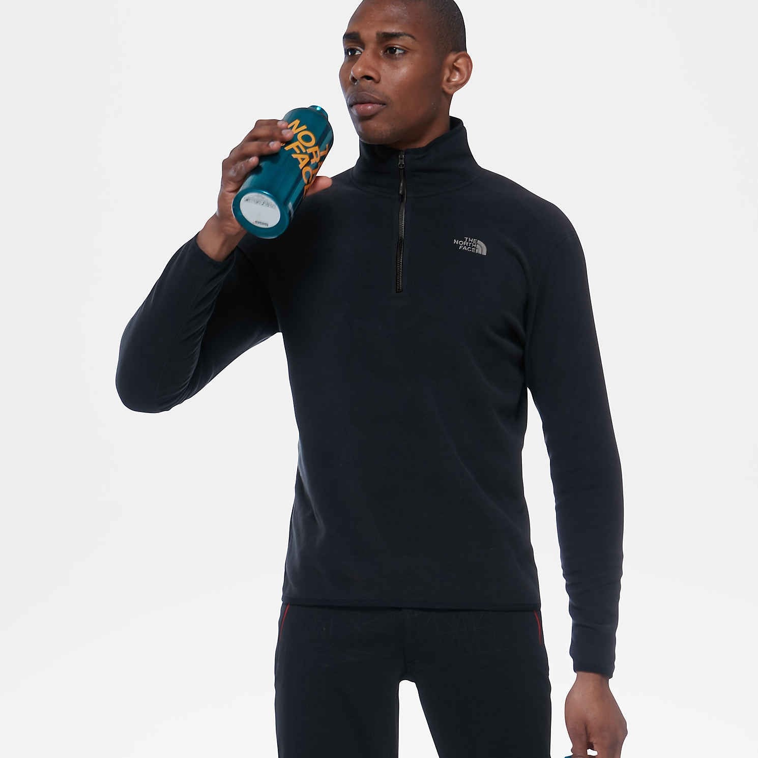 The North Face Men's 100 Glacier 1/4 Zip Fleece | BLACK