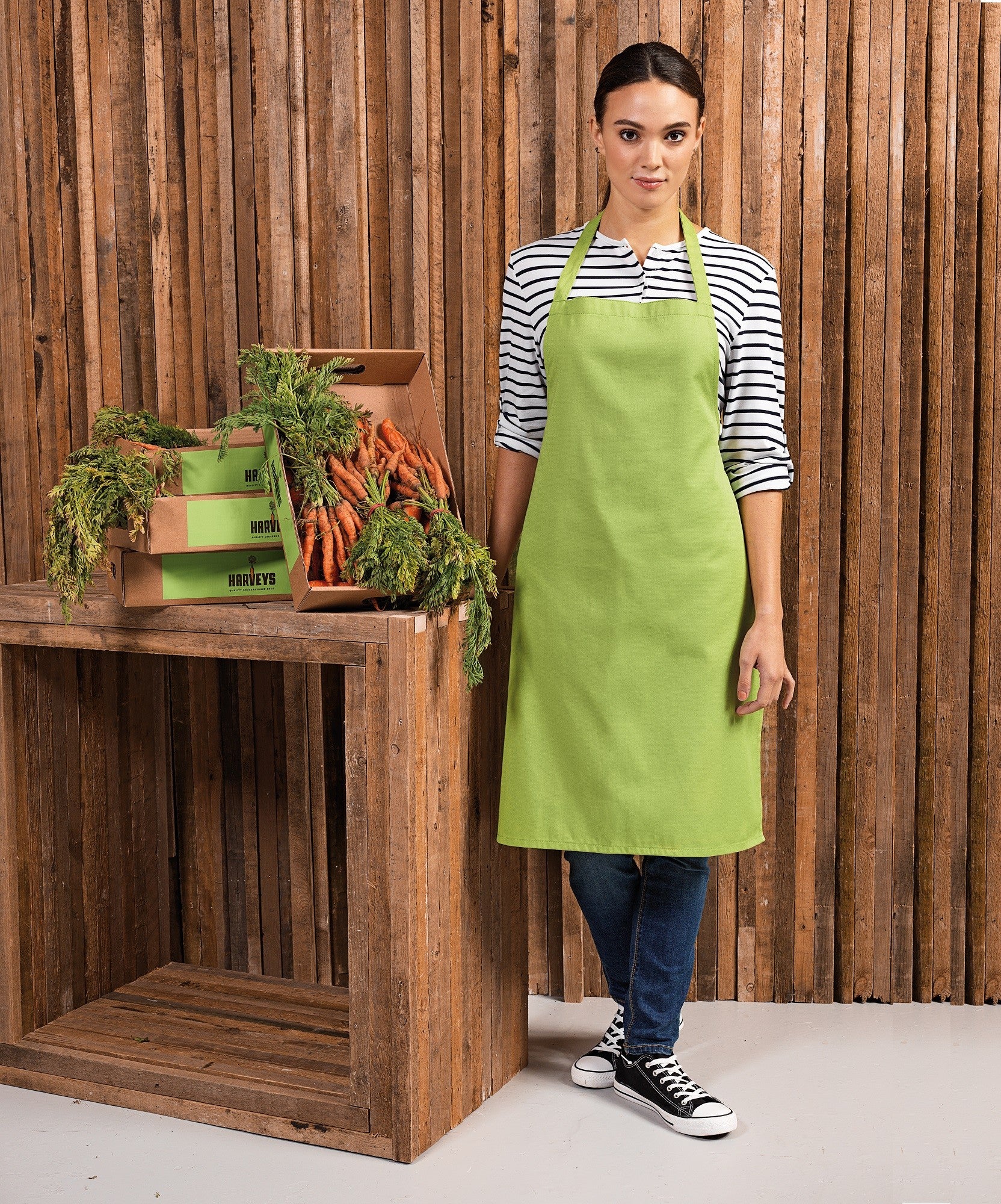 Cotton Bib Apron | HOT PINK