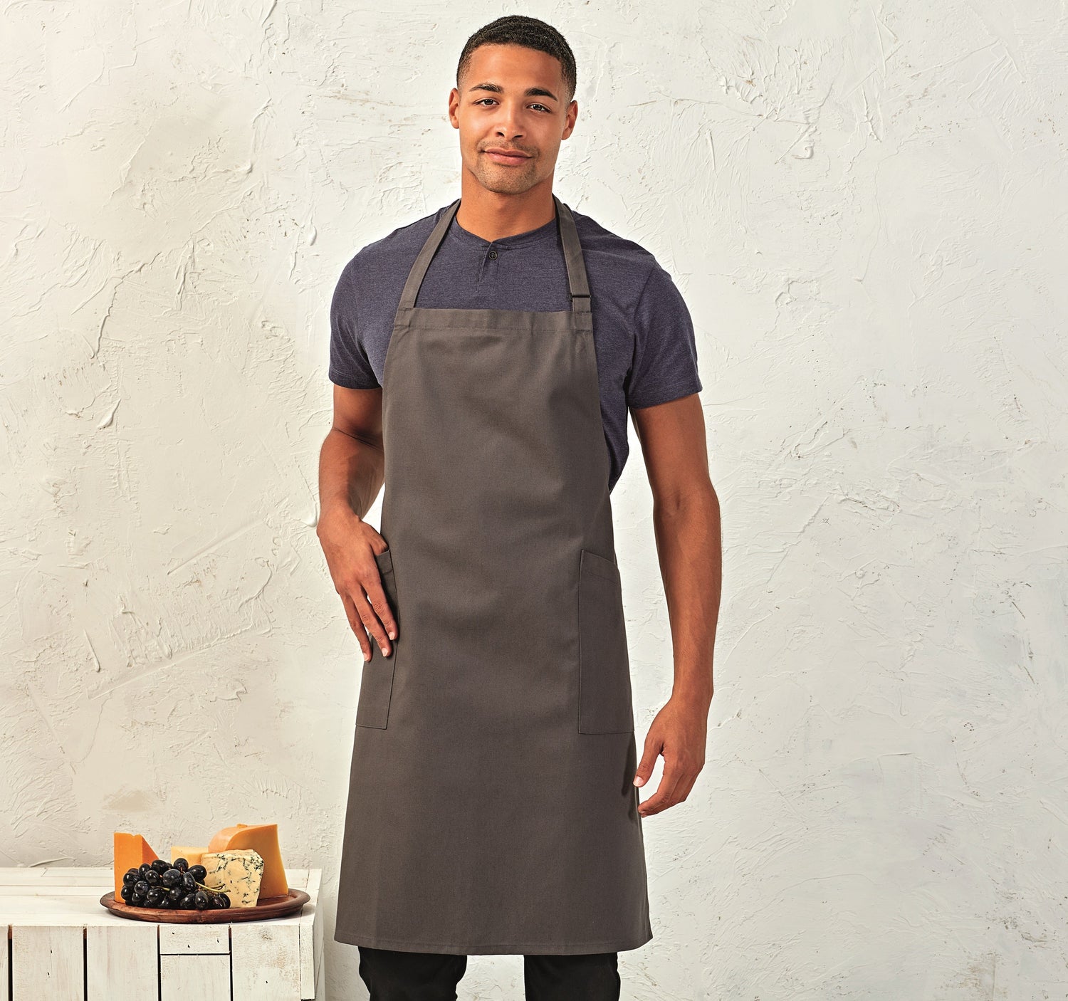 Recycled and Organic Fairtrade Certified Bib Apron | DARK GREY