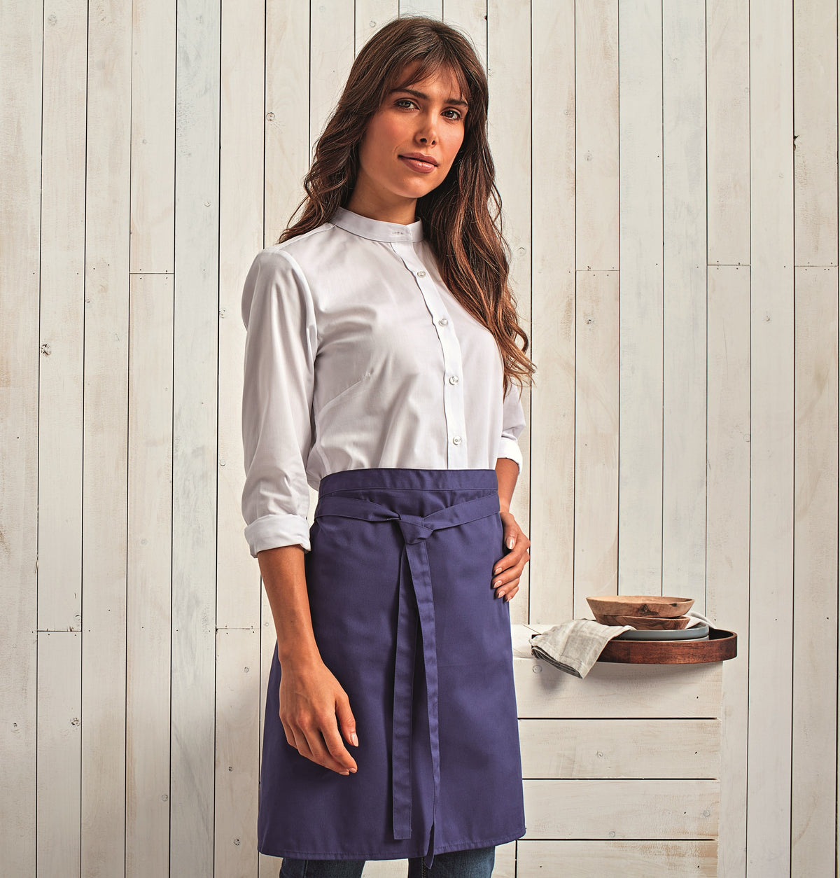 Colours Mid Length Apron | NATURAL