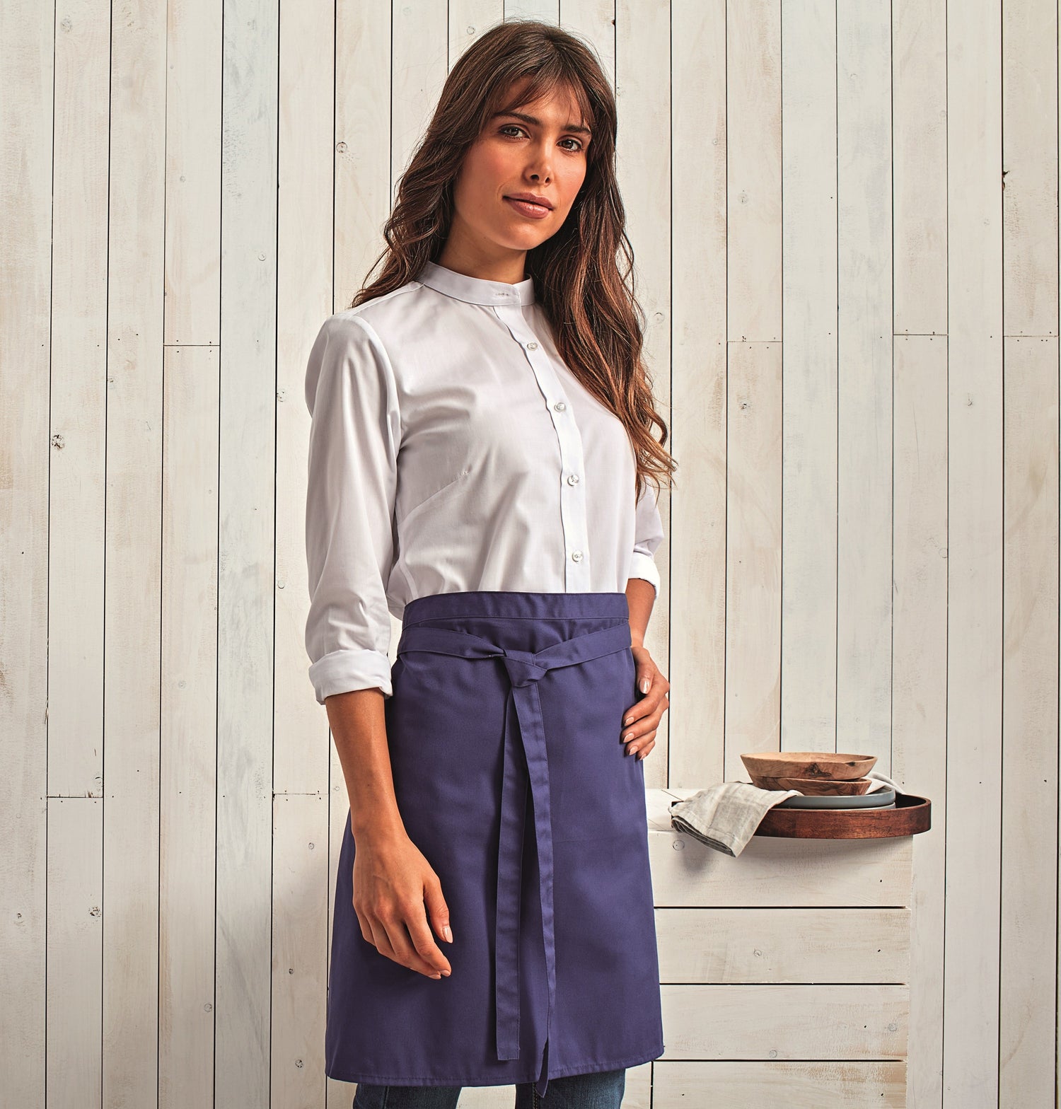 Colours Mid Length Apron | WHITE