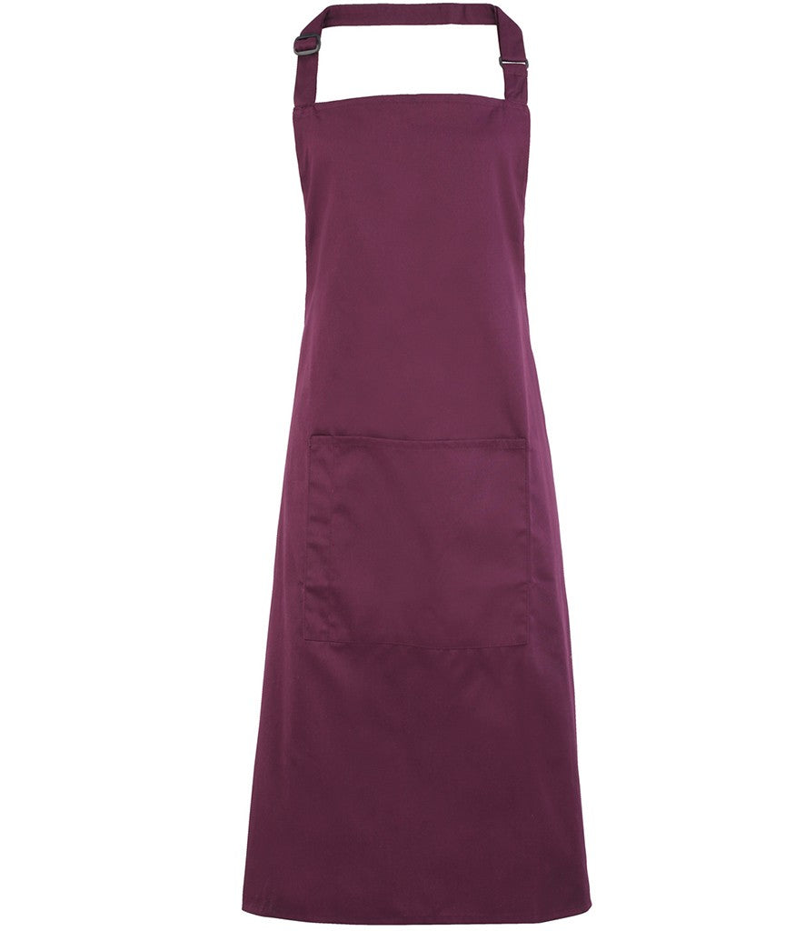 Colours Bib Apron With Pocket | AUBERGINE