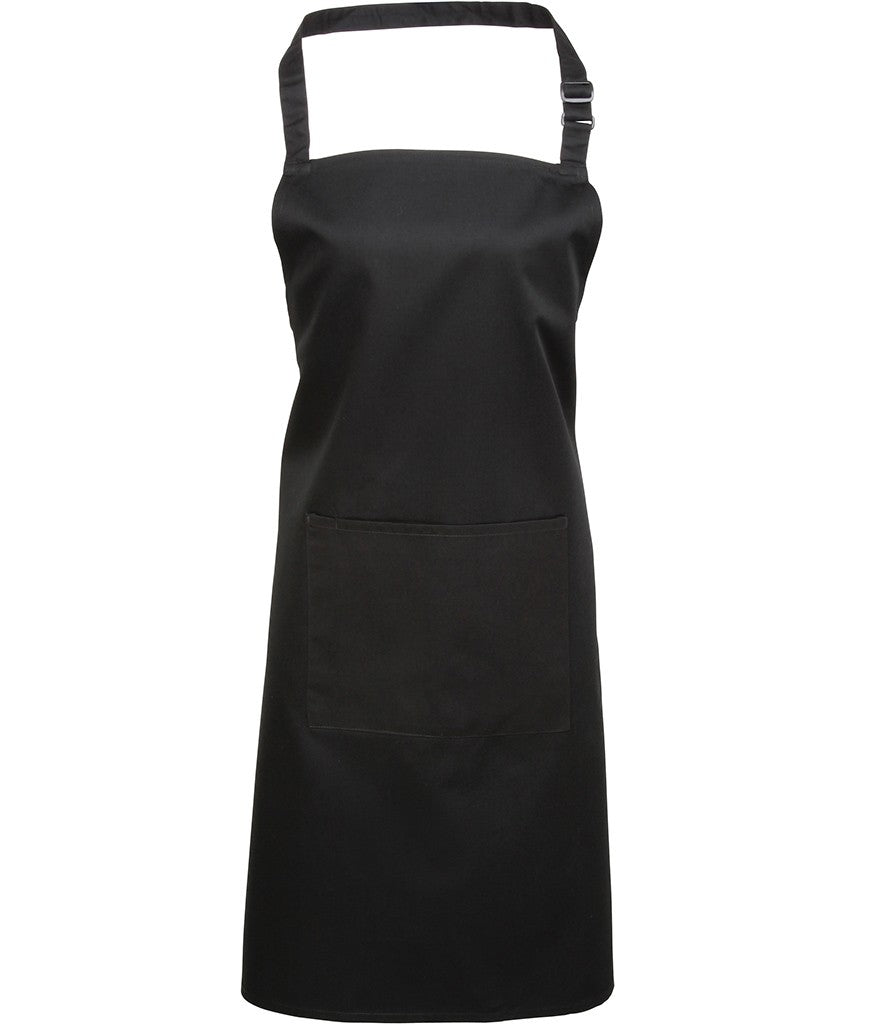 Colours Bib Apron With Pocket | BLACK