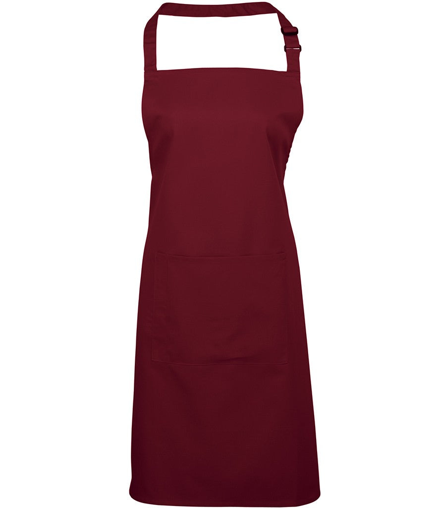 Colours Bib Apron With Pocket | BURGUNDY