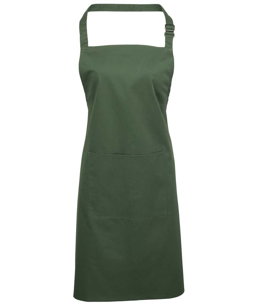 Colours Bib Apron With Pocket | MOSS GREEN