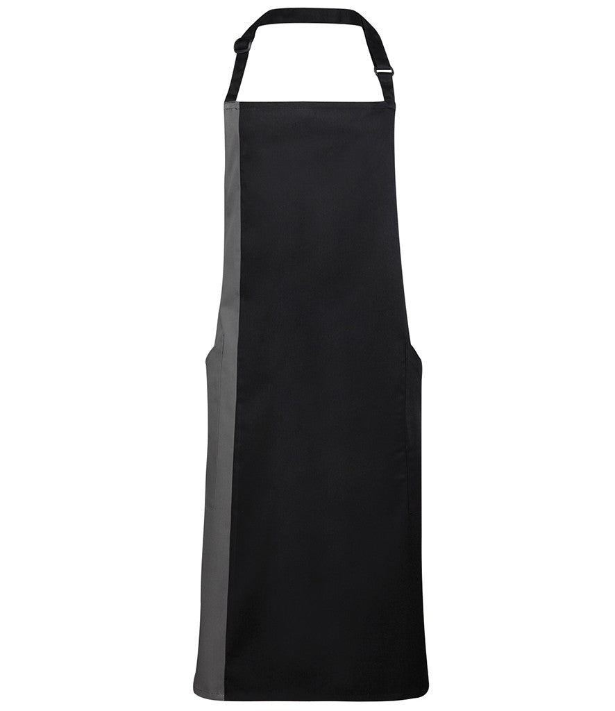 Contrast Bib Apron | BLACK/DARK GREY