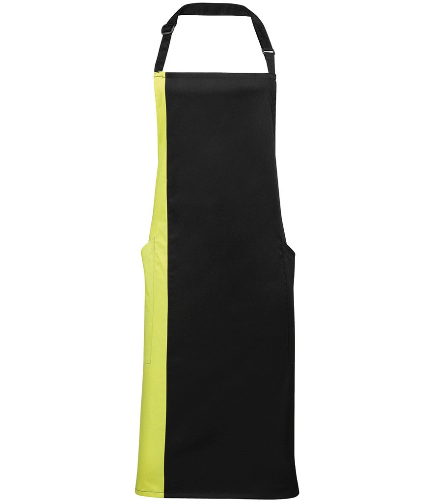 Contrast Bib Apron | BLACK/LIME