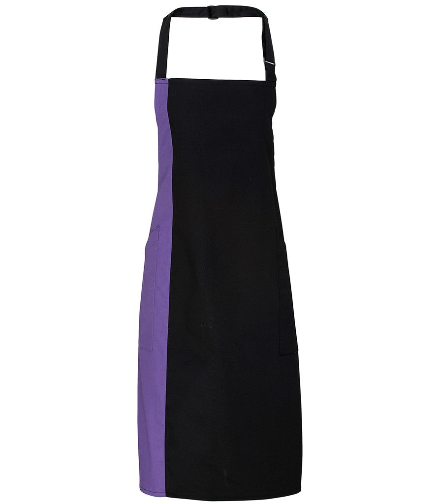 Contrast Bib Apron | BLACK/PURPLE