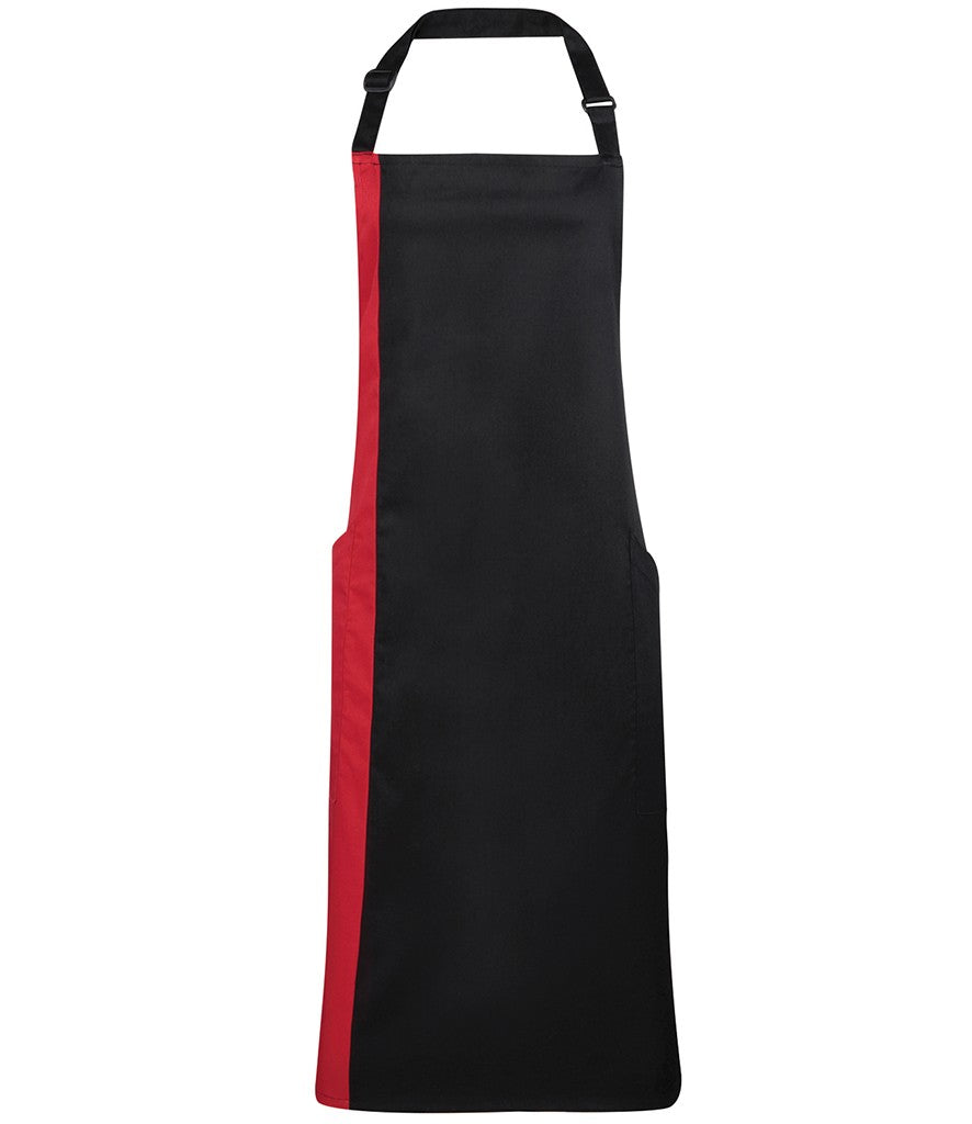 Contrast Bib Apron | BLACK/RED