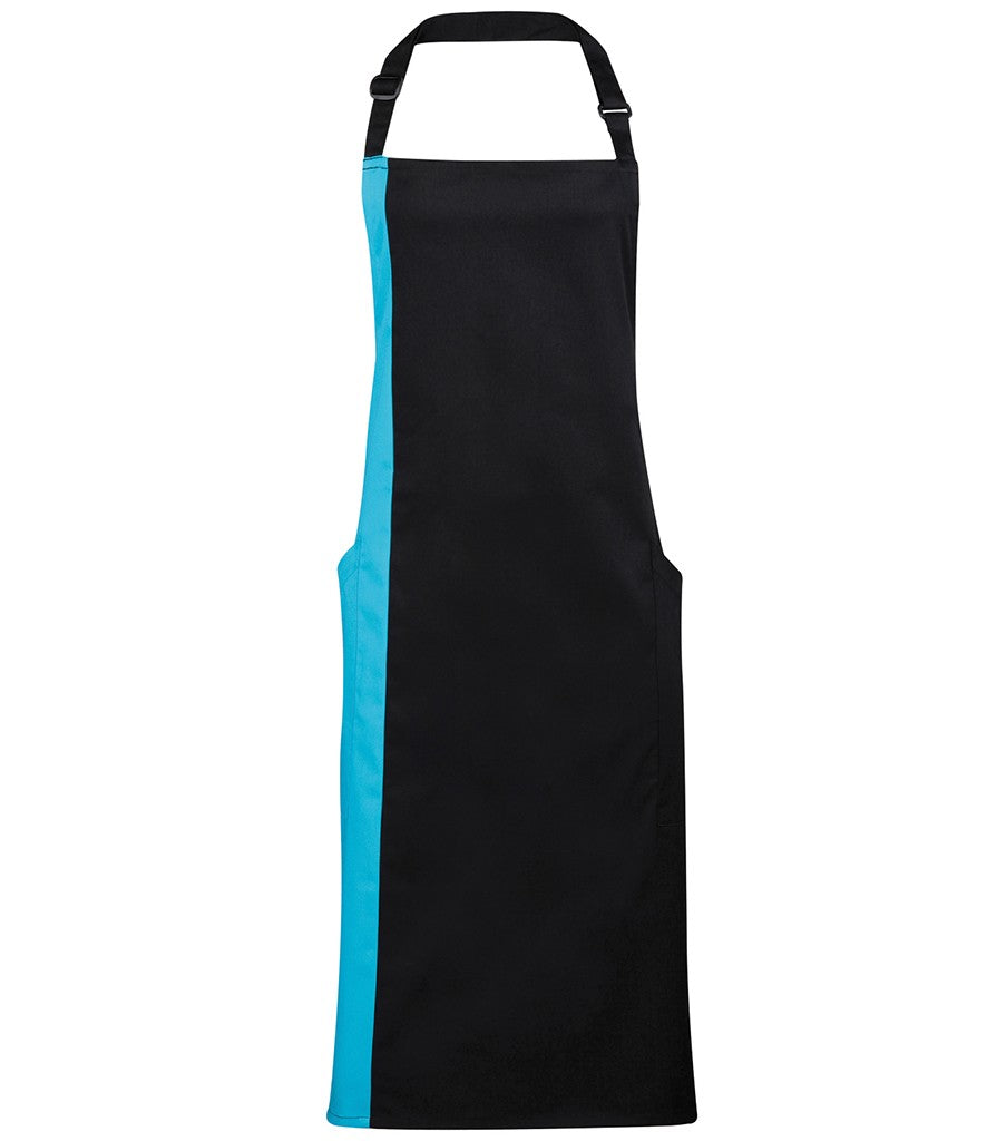 Contrast Bib Apron | BLACK/TURQUOISE
