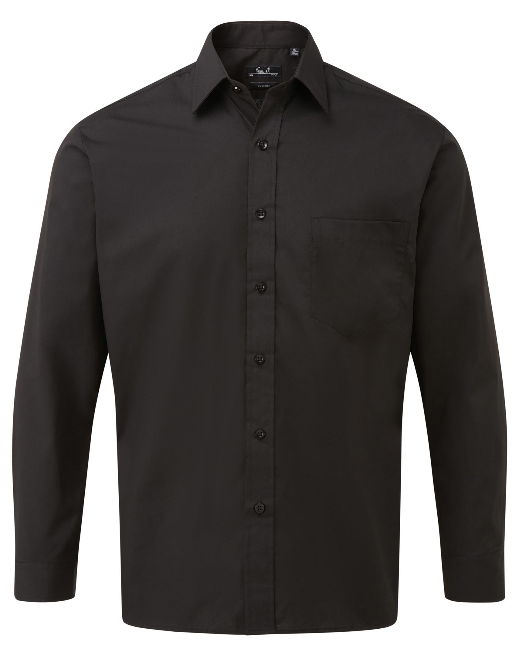 Poplin Long Sleeve Shirt | BLACK