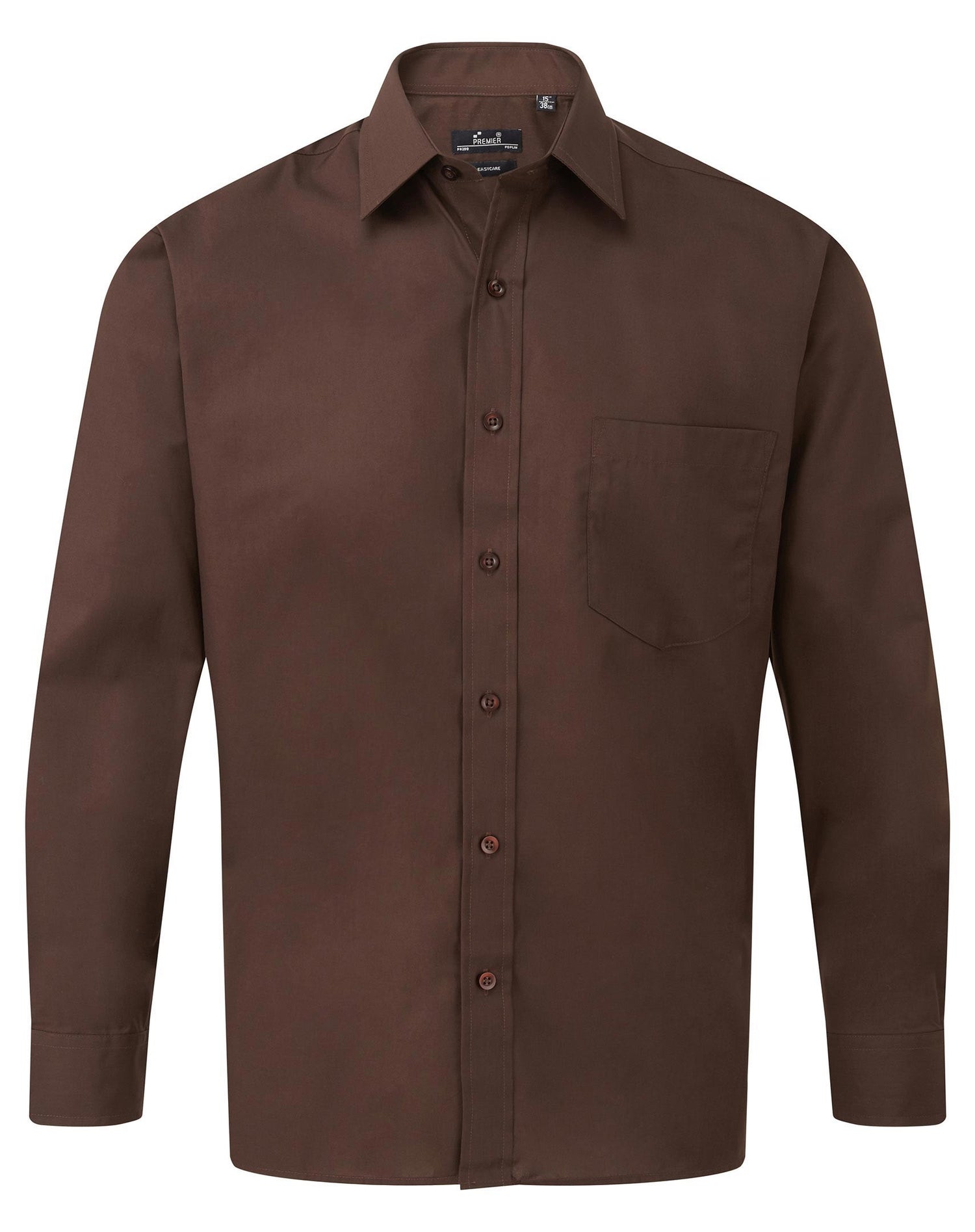 Poplin Long Sleeve Shirt | BROWN
