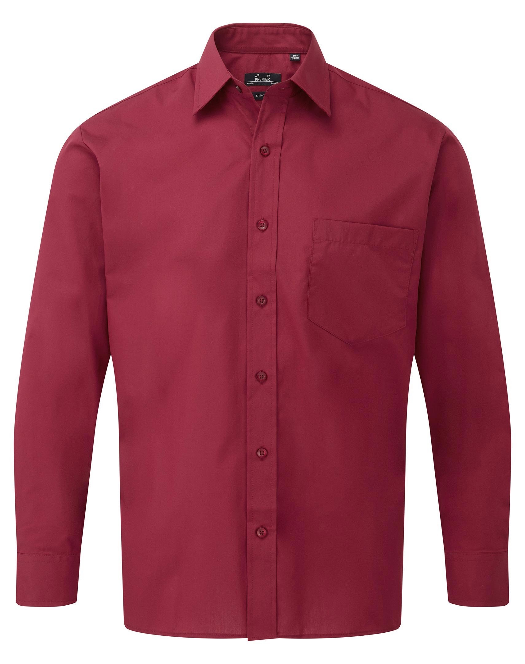 Poplin Long Sleeve Shirt | BURGUNDY