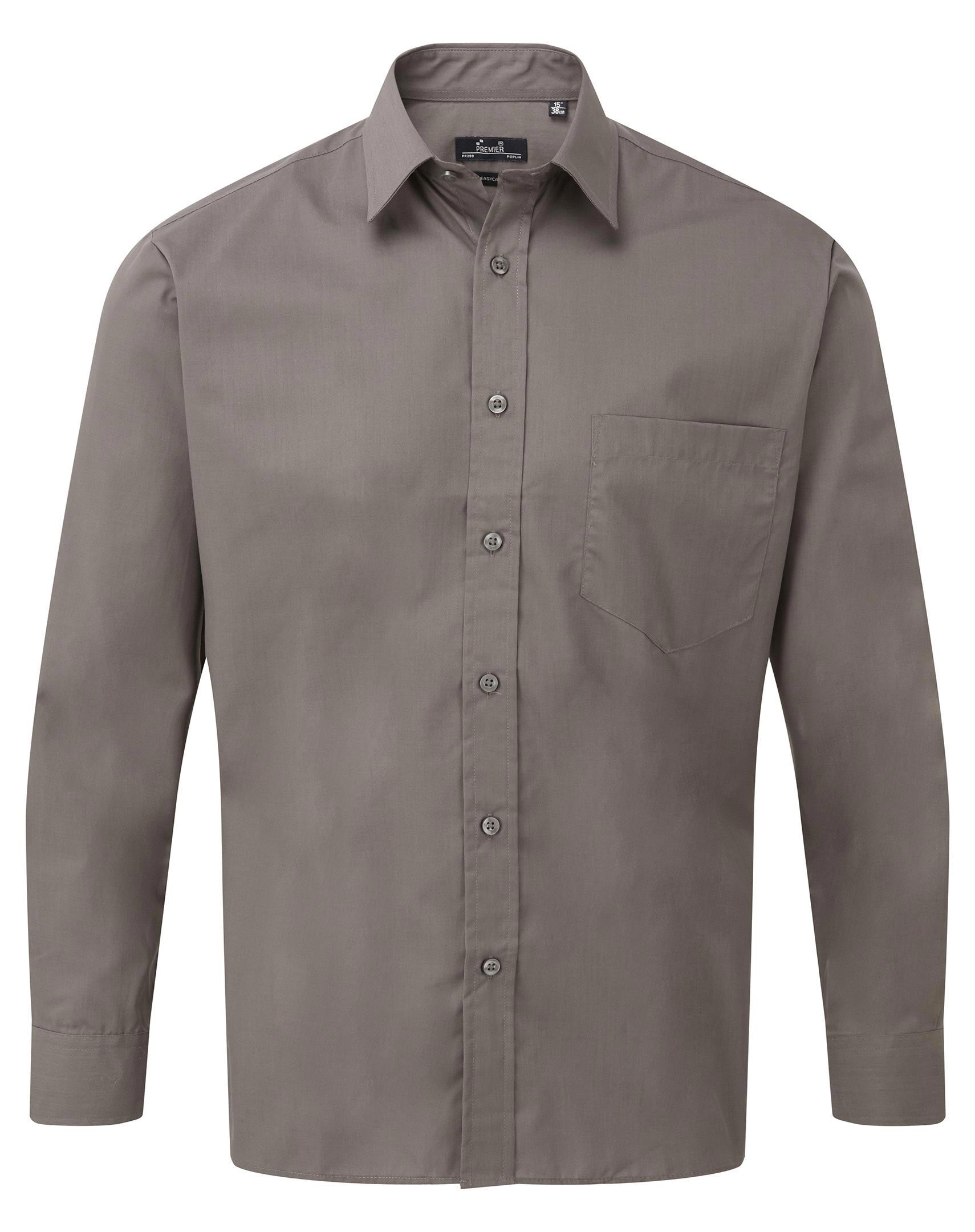 Poplin Long Sleeve Shirt | DARK GREY