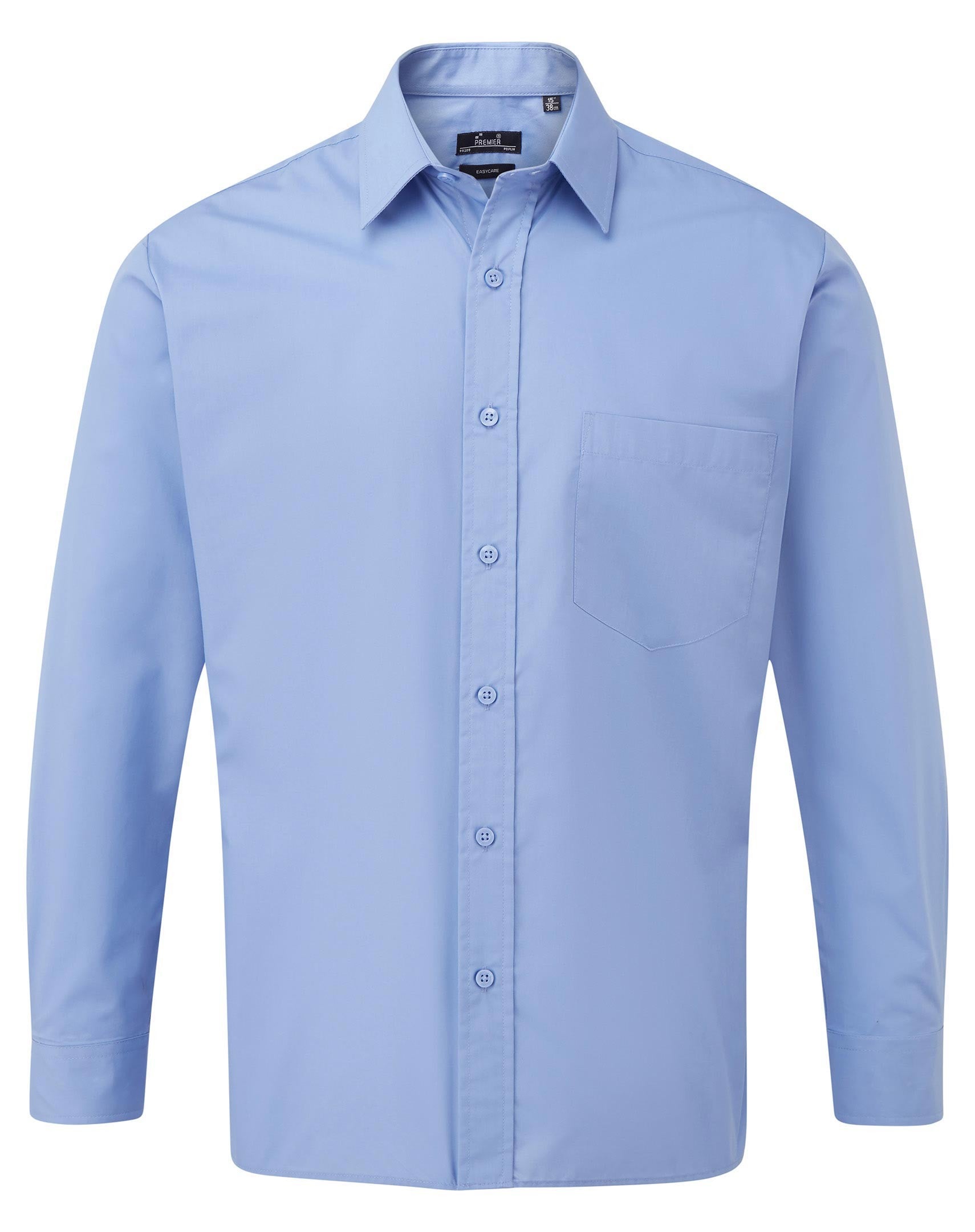Poplin Long Sleeve Shirt | MID BLUE