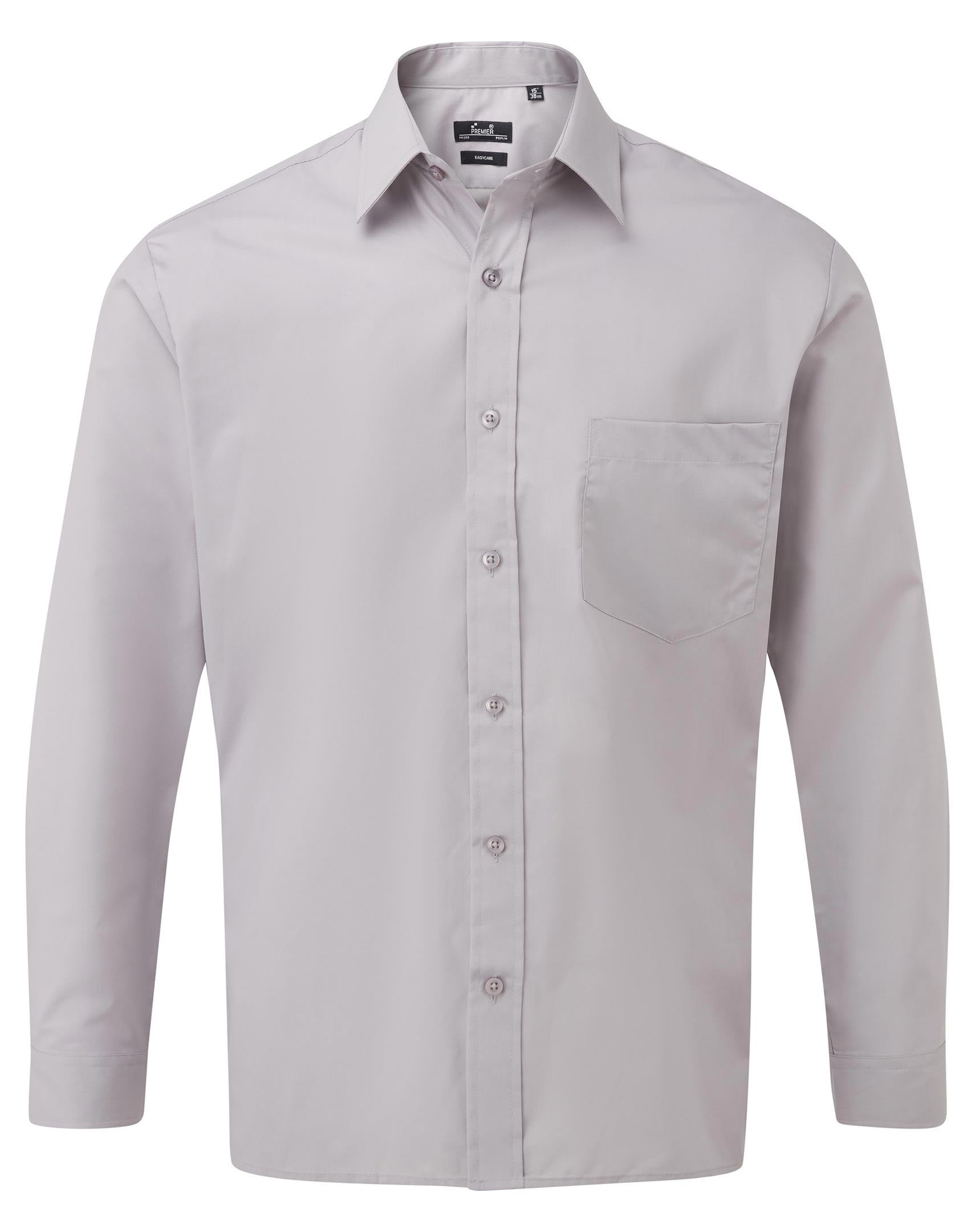 Poplin Long Sleeve Shirt | SILVER