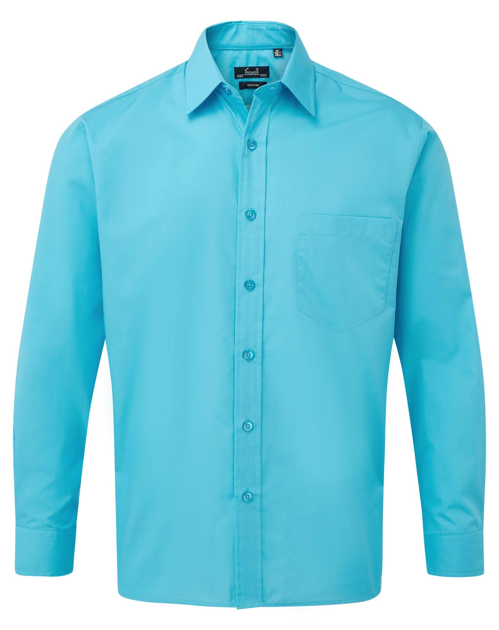 Poplin Long Sleeve Shirt | TURQUOISE