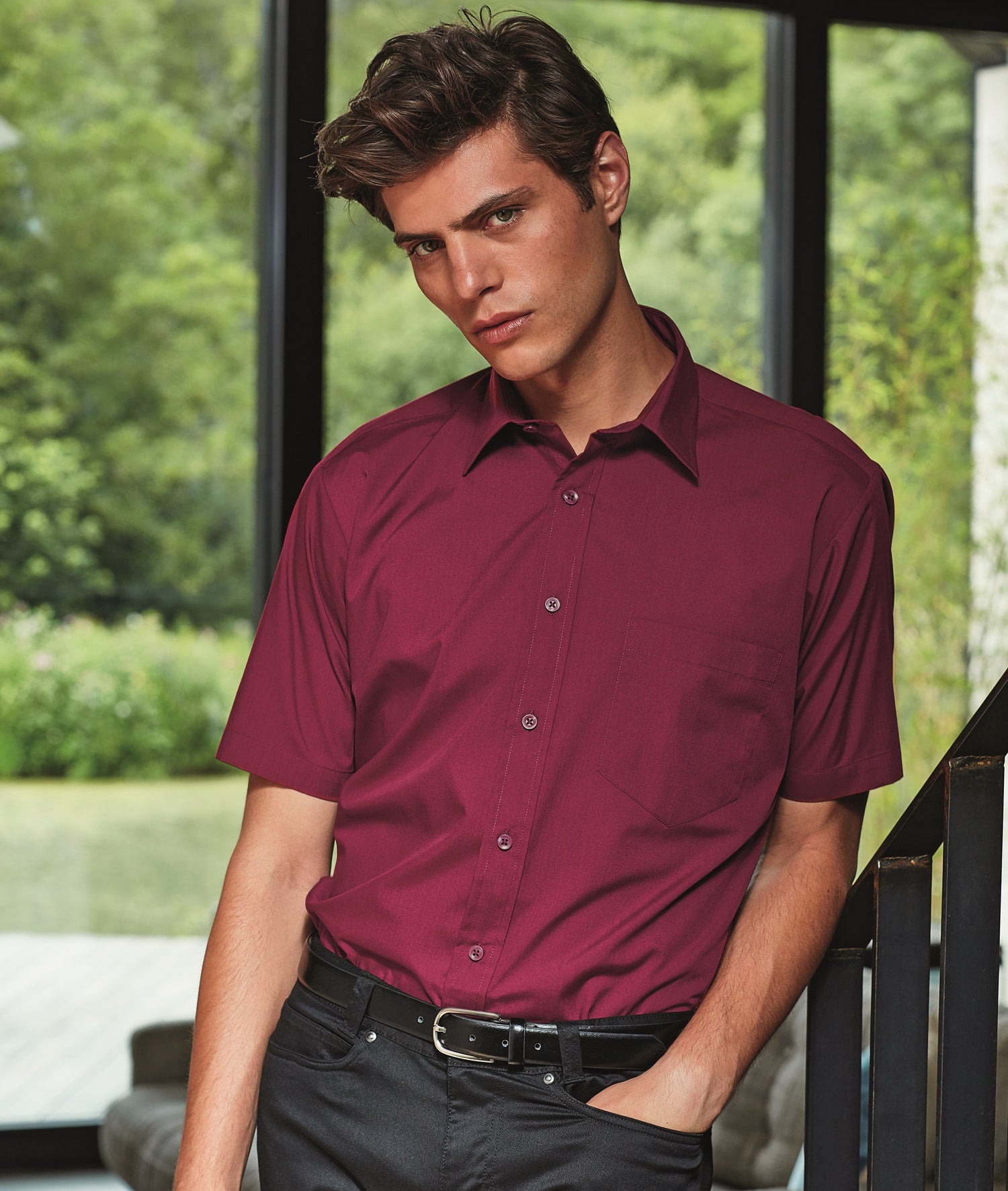 Poplin Short Sleeve Shirt | TURQUOISE