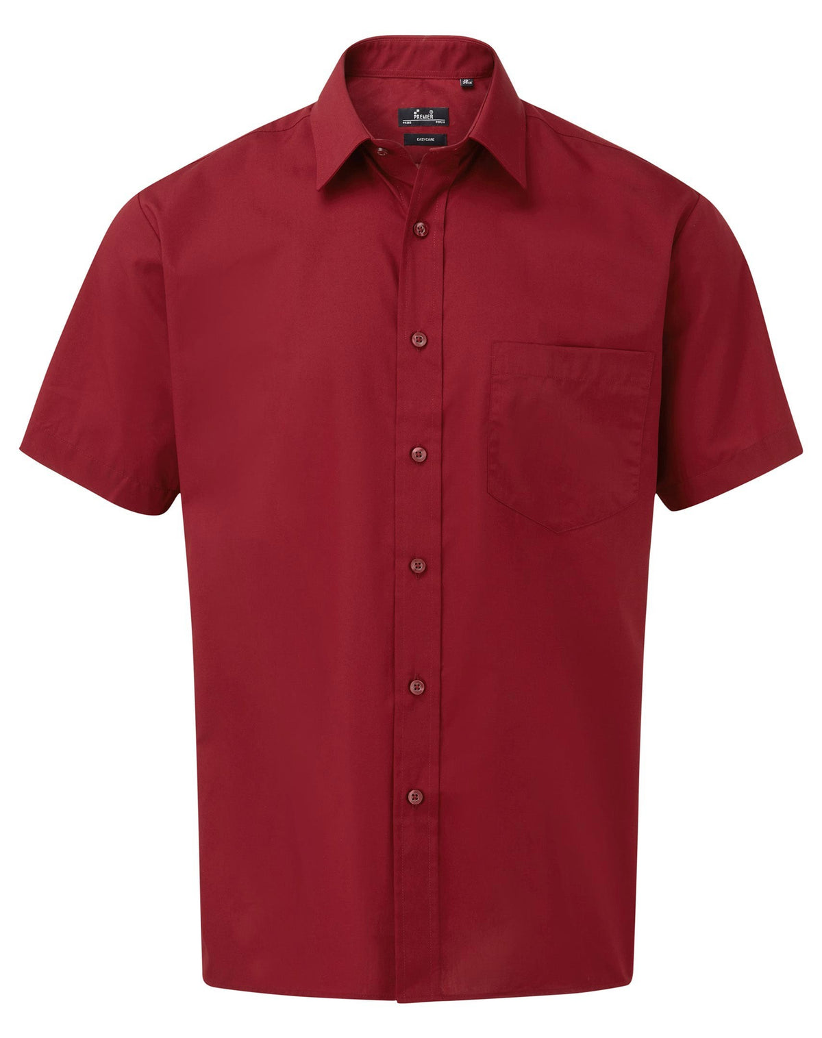 Poplin Short Sleeve Shirt | BURGUNDY