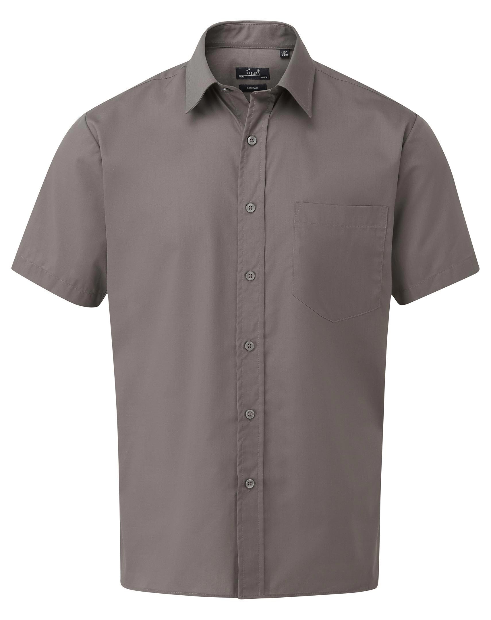 Poplin Short Sleeve Shirt | DARK GREY