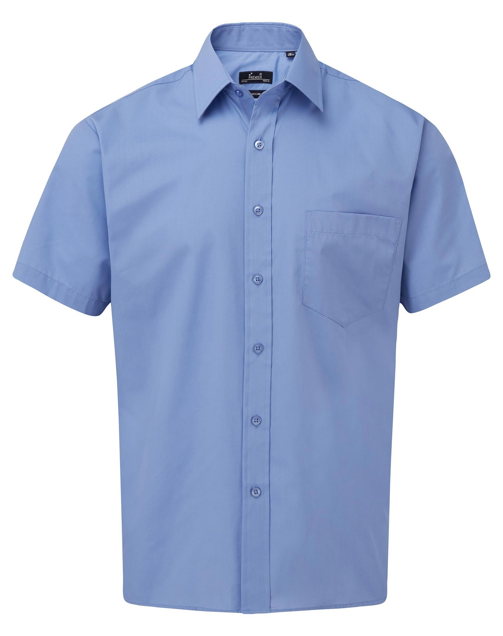 Poplin Short Sleeve Shirt | MID BLUE