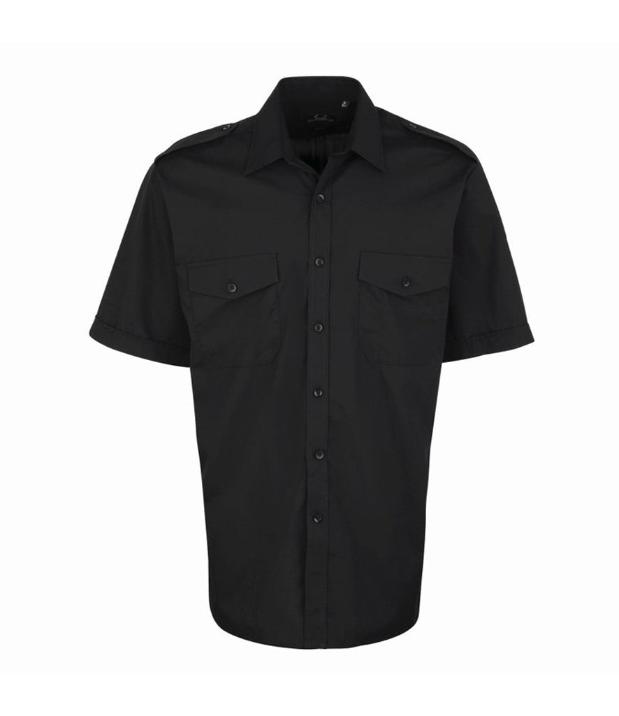 Pilot Shirt Short Sleeve | BLACK