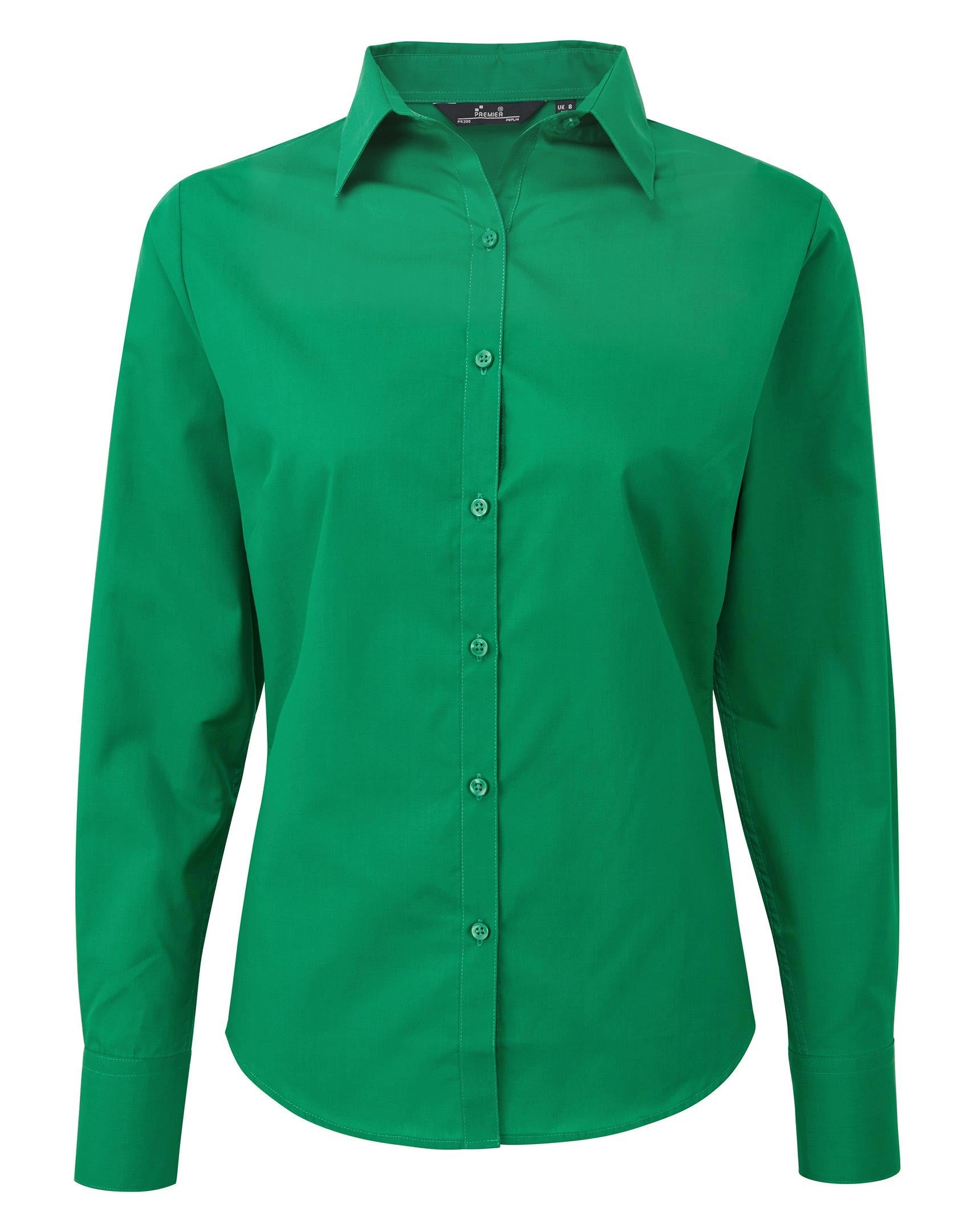 Ladies Poplin Long Sleeved Shirt | EMERALD