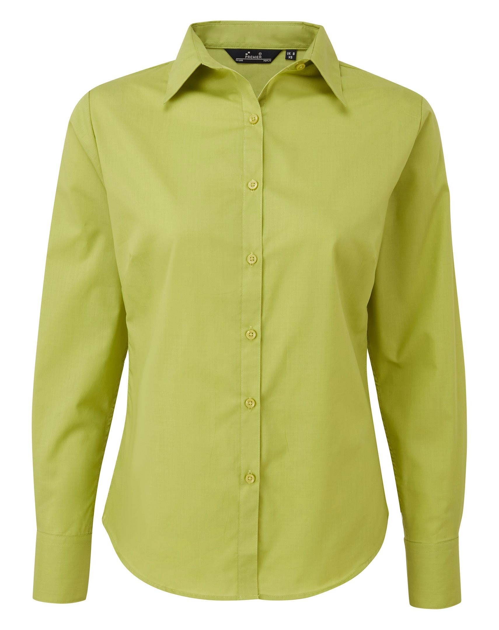 Ladies Poplin Long Sleeved Shirt | LIME