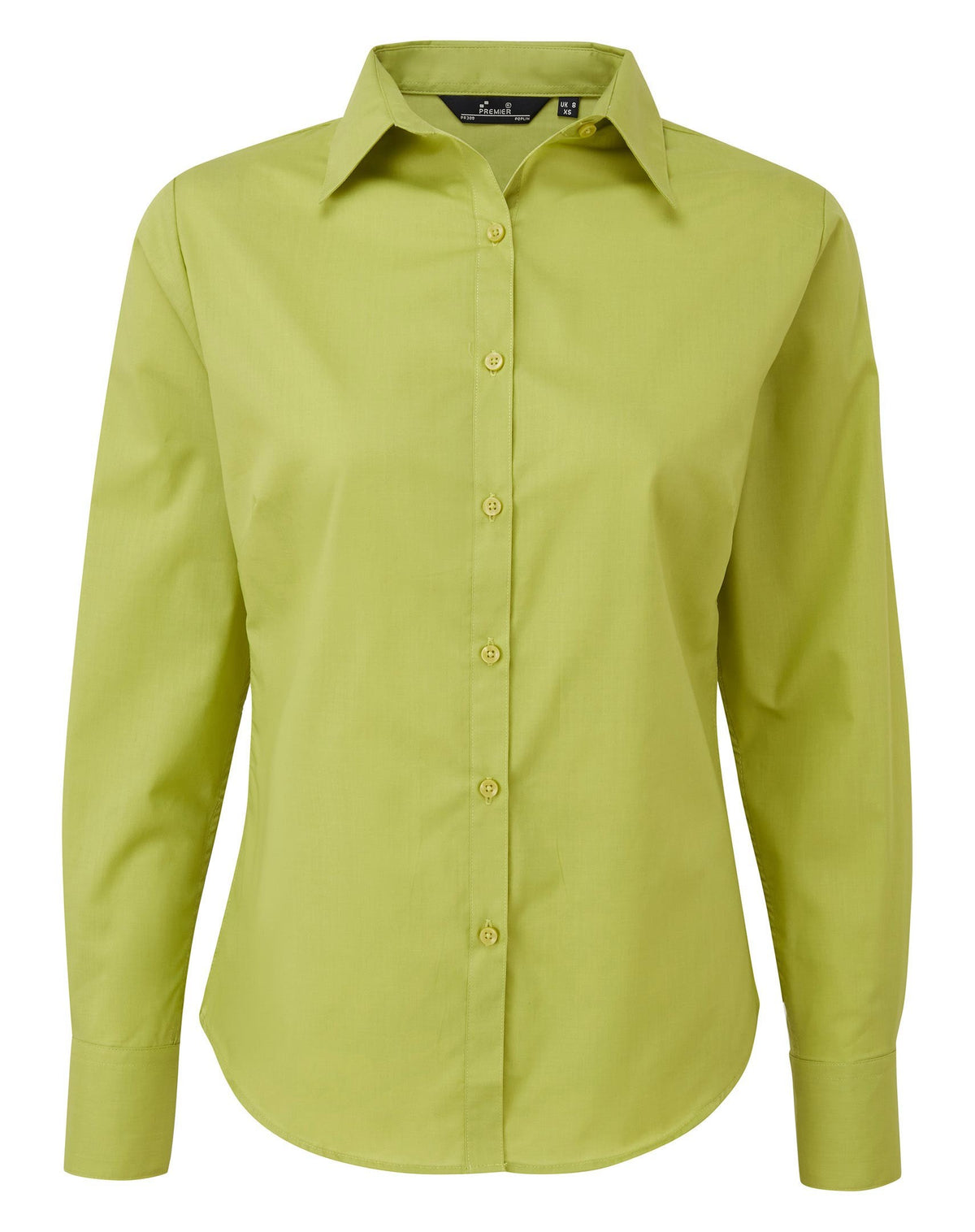 Ladies Poplin Long Sleeved Shirt | LIME