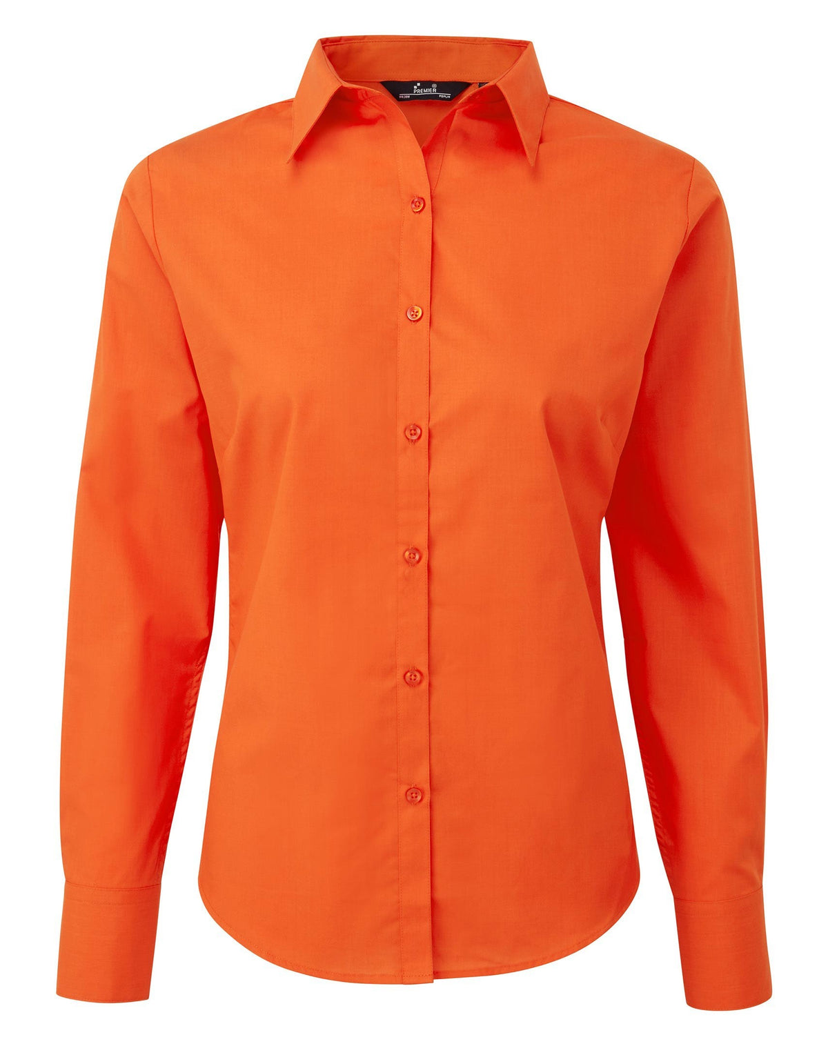 Ladies Poplin Long Sleeved Shirt | ORANGE