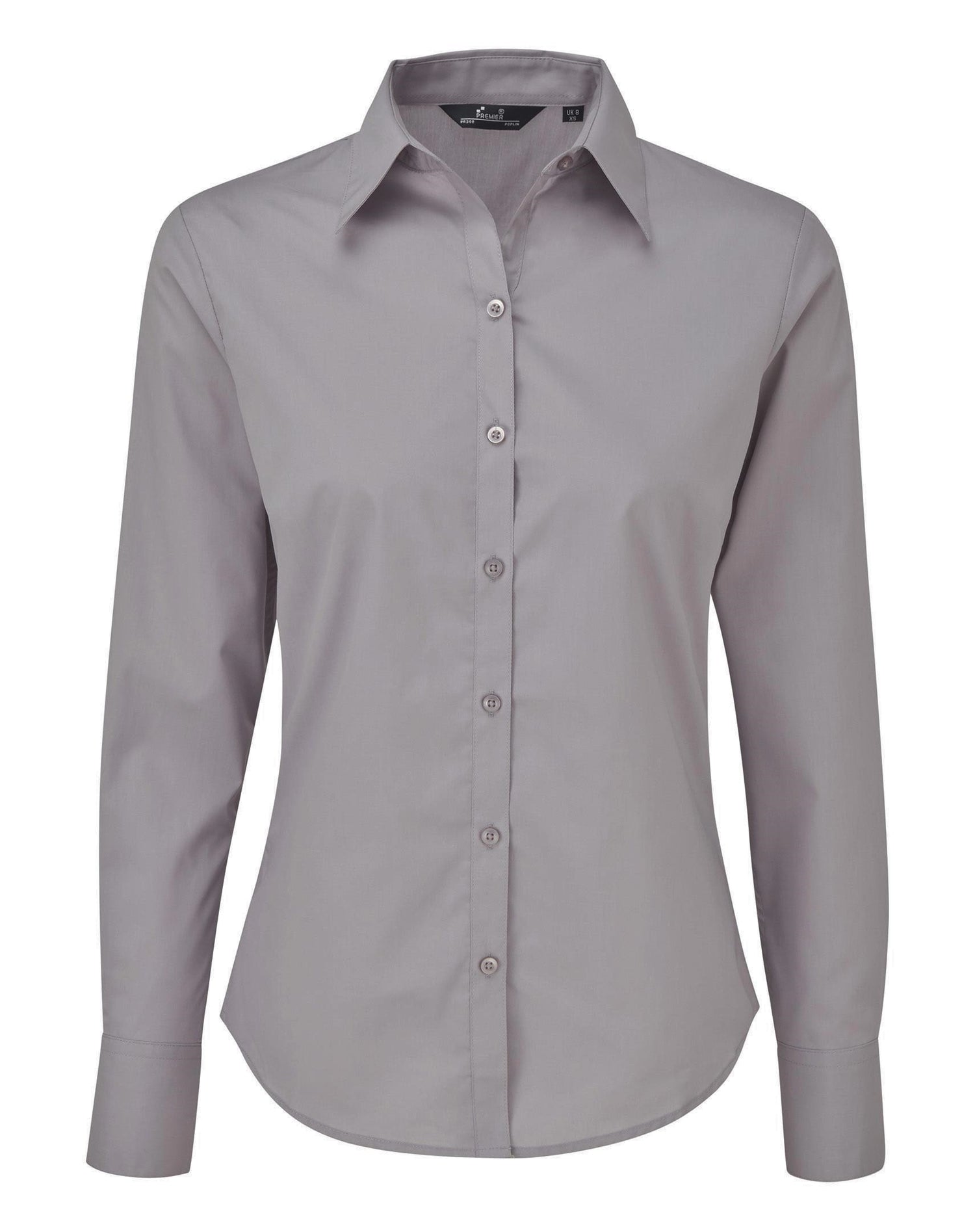 Ladies Poplin Long Sleeved Shirt | STEEL