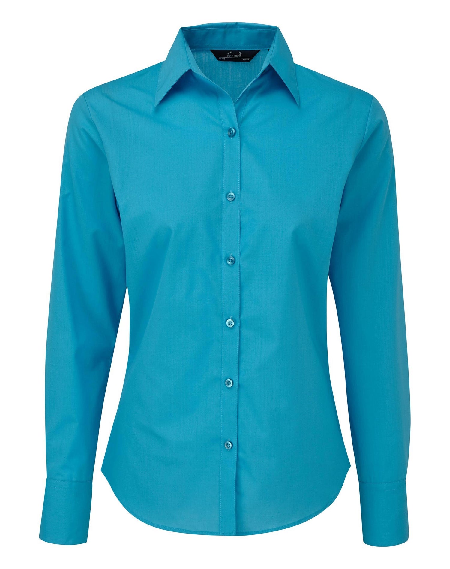 Ladies Poplin Long Sleeved Shirt | TURQUOISE