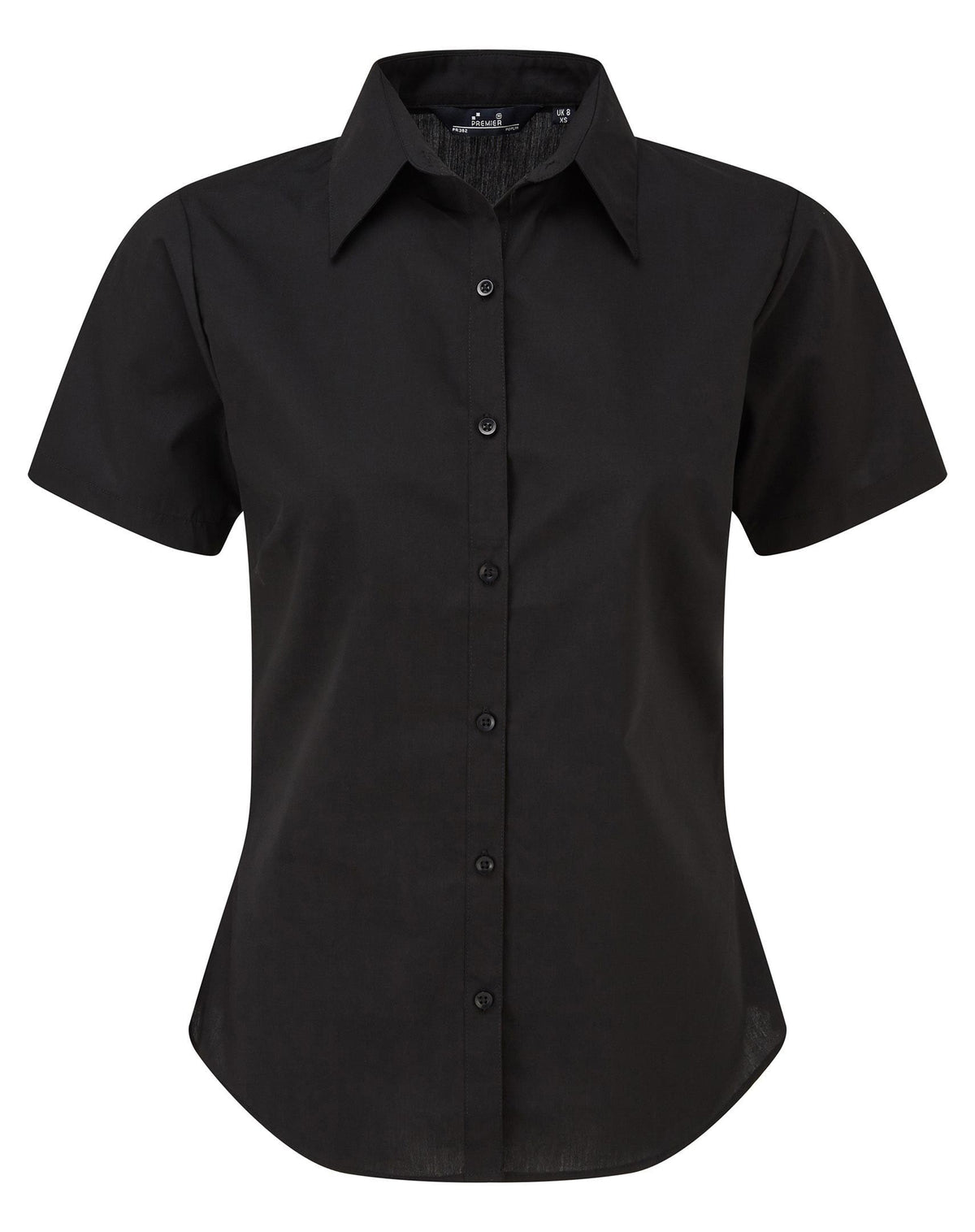 Ladies Poplin Short Sleeve Blouse | BLACK