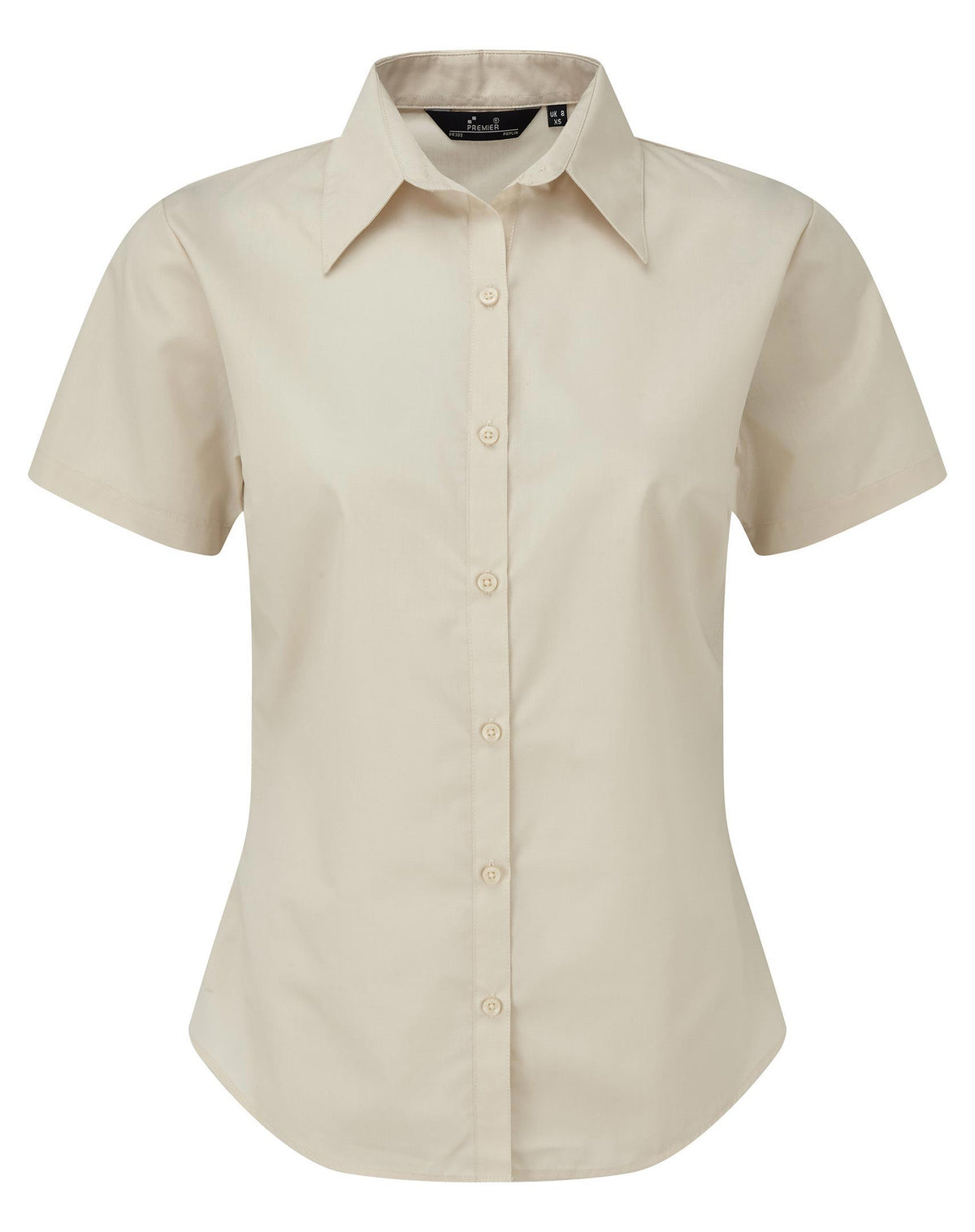 Ladies Poplin Short Sleeve Blouse | NATURAL