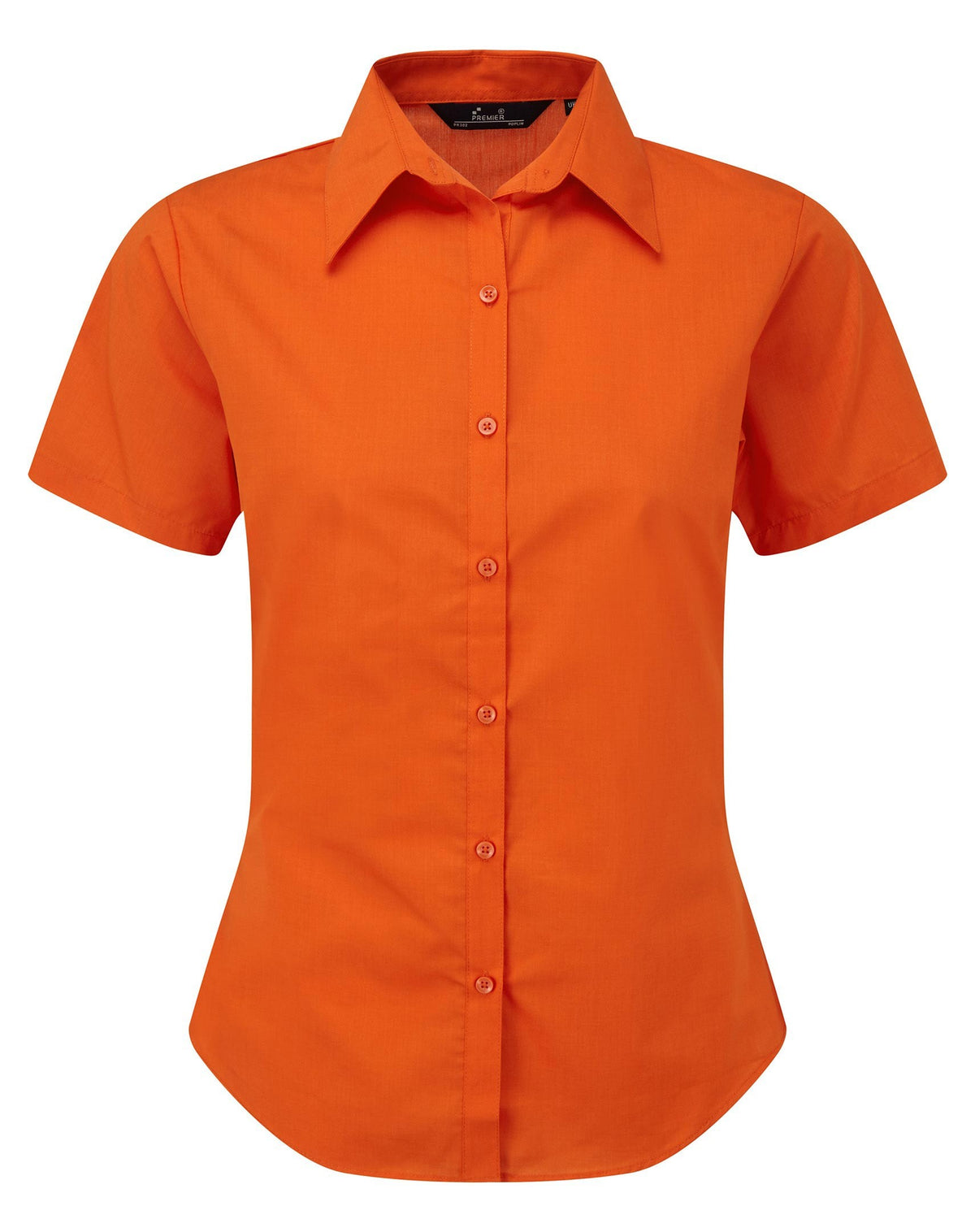 Ladies Poplin Short Sleeve Blouse | ORANGE