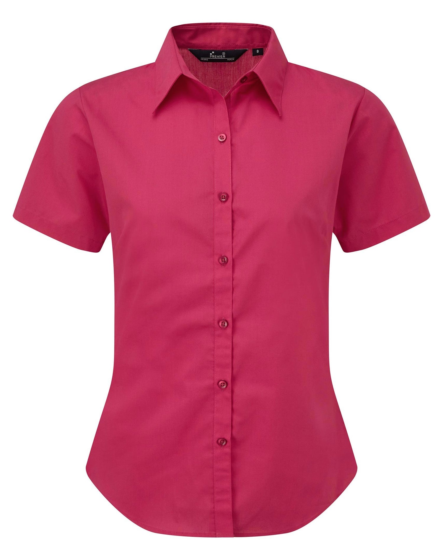 Ladies Poplin Short Sleeve Blouse | HOT PINK