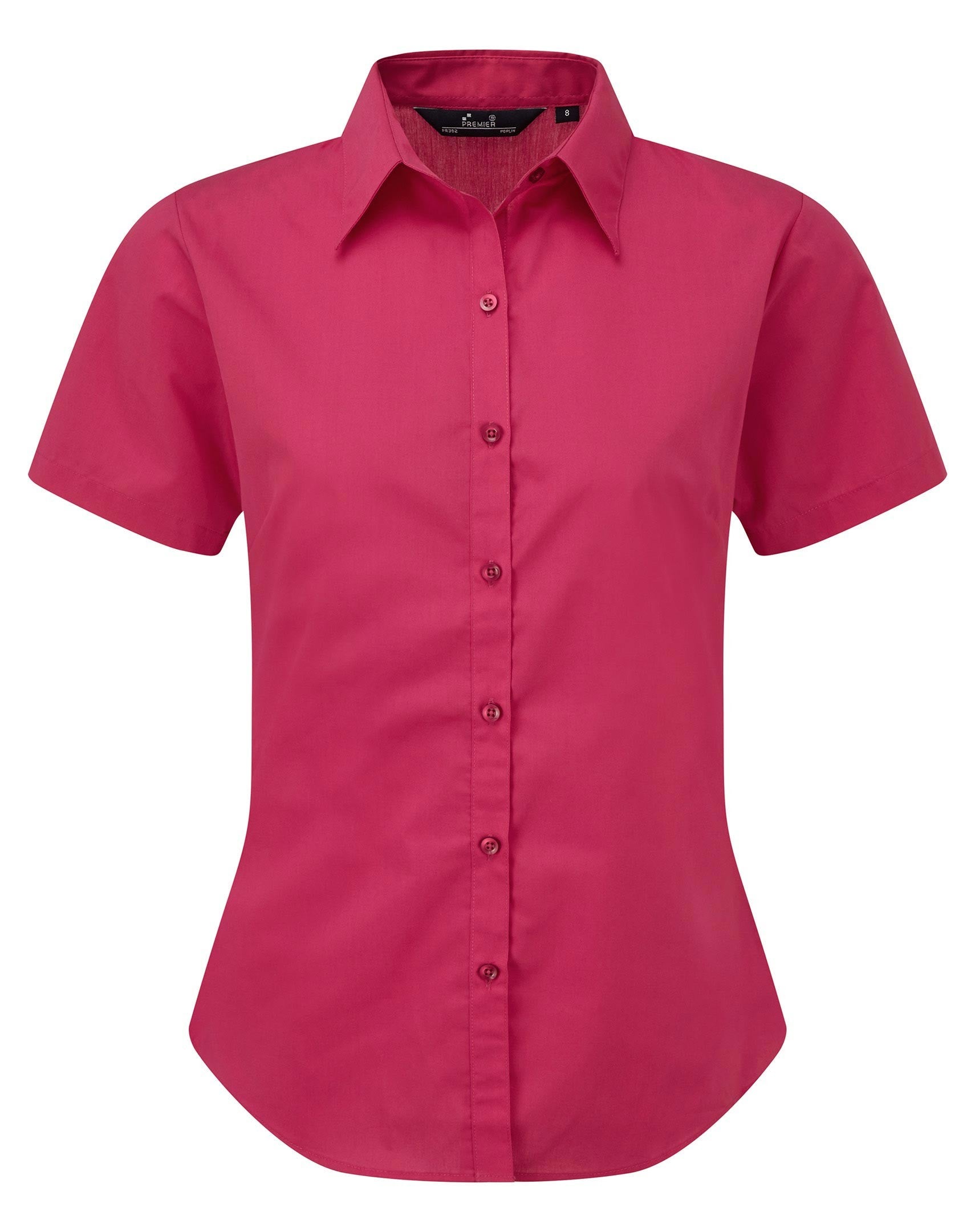 Ladies Poplin Short Sleeve Blouse | HOT PINK