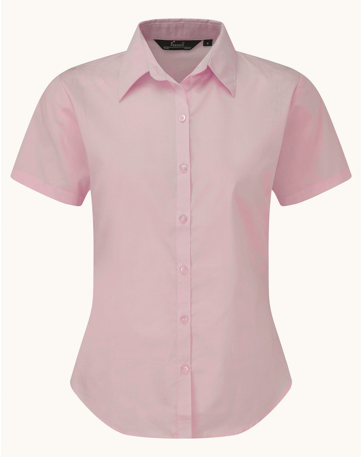 Ladies Poplin Short Sleeve Blouse | PINK