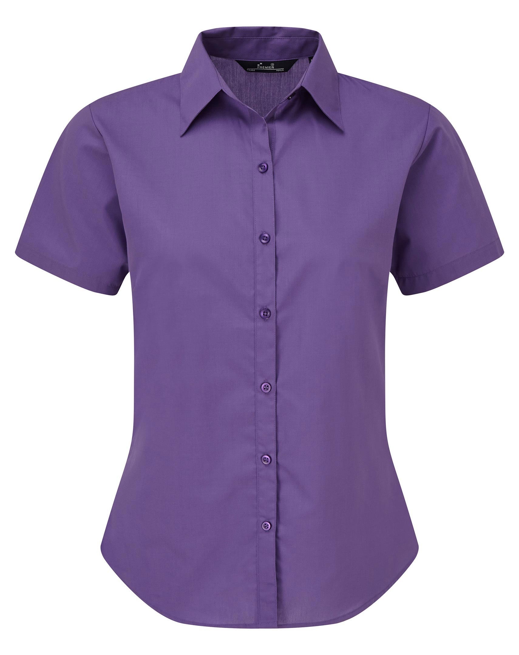 Ladies Poplin Short Sleeve Blouse | PURPLE