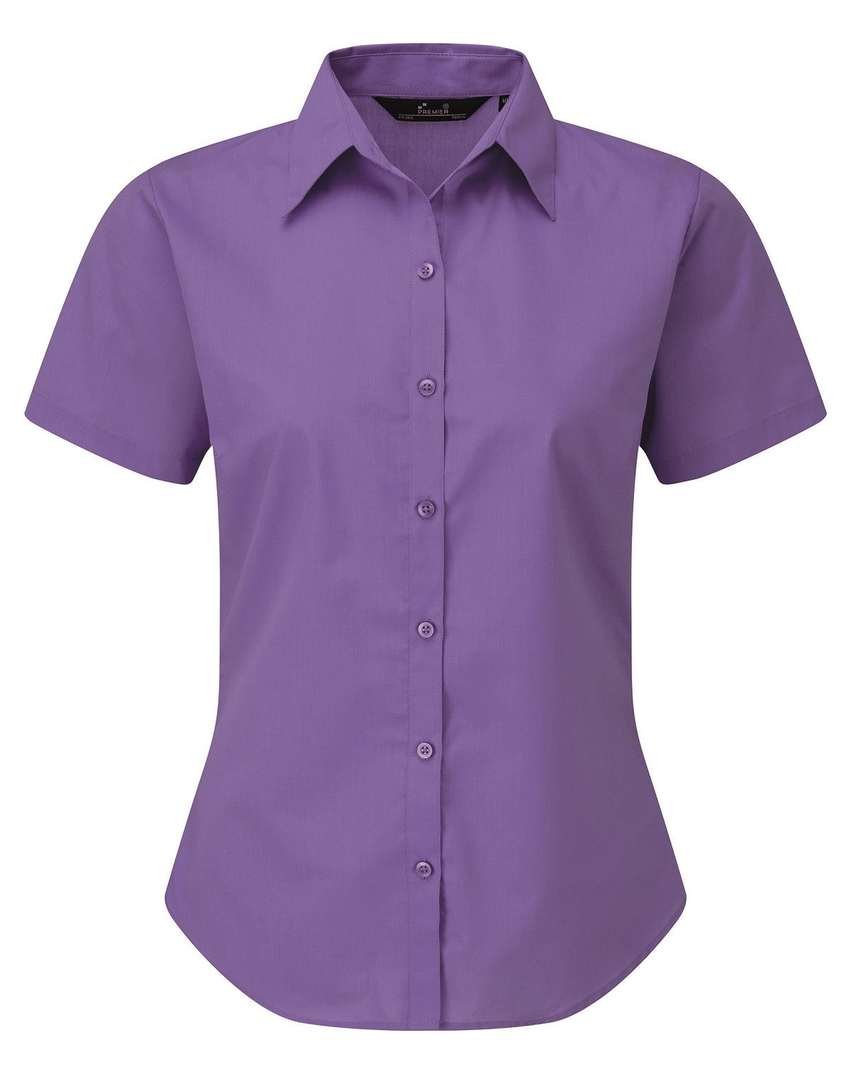 Ladies Poplin Short Sleeve Blouse | RICH VIOLET