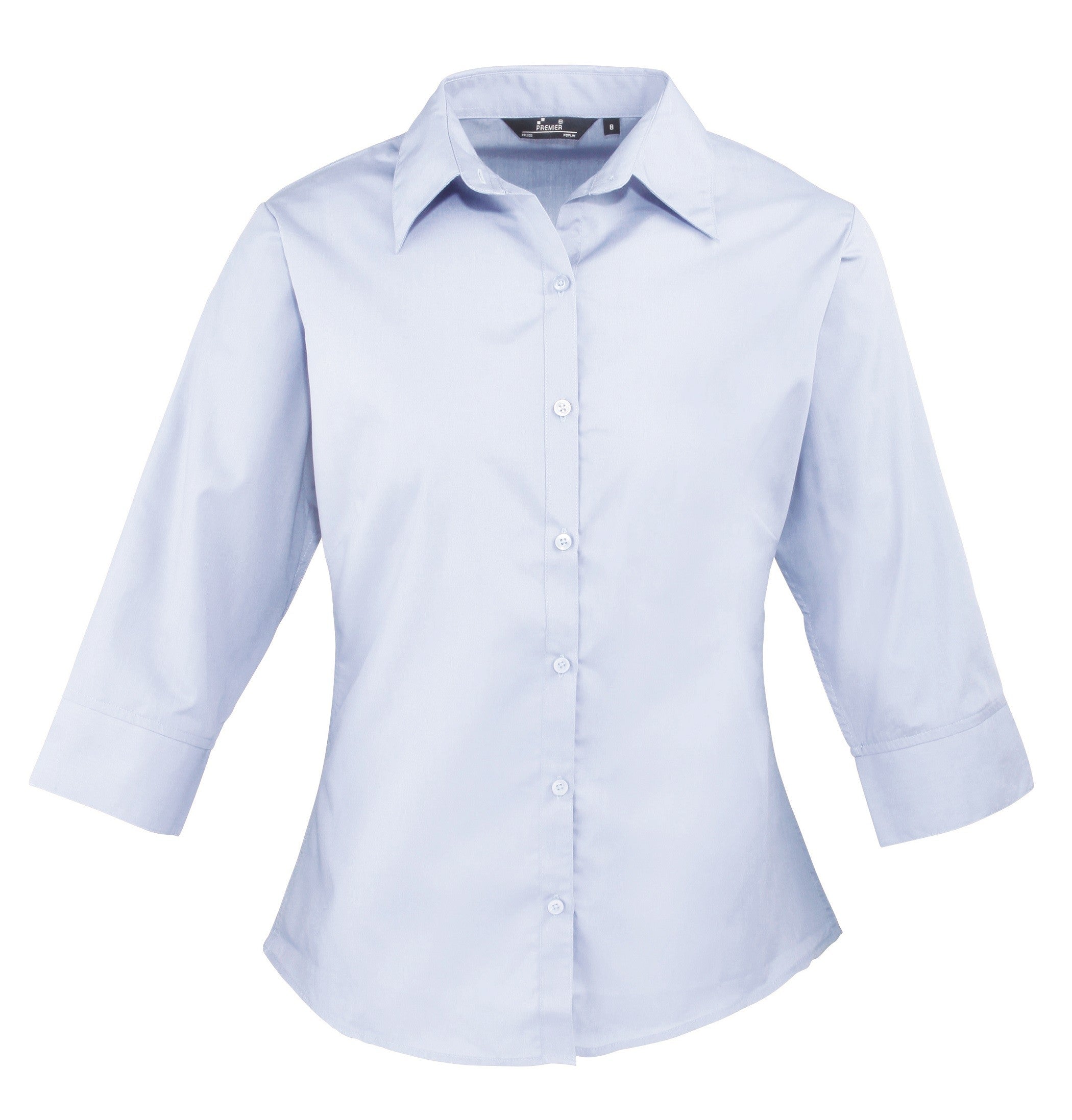 Ladies 3/4 Sleeve Poplin Blouse | LIGHT BLUE