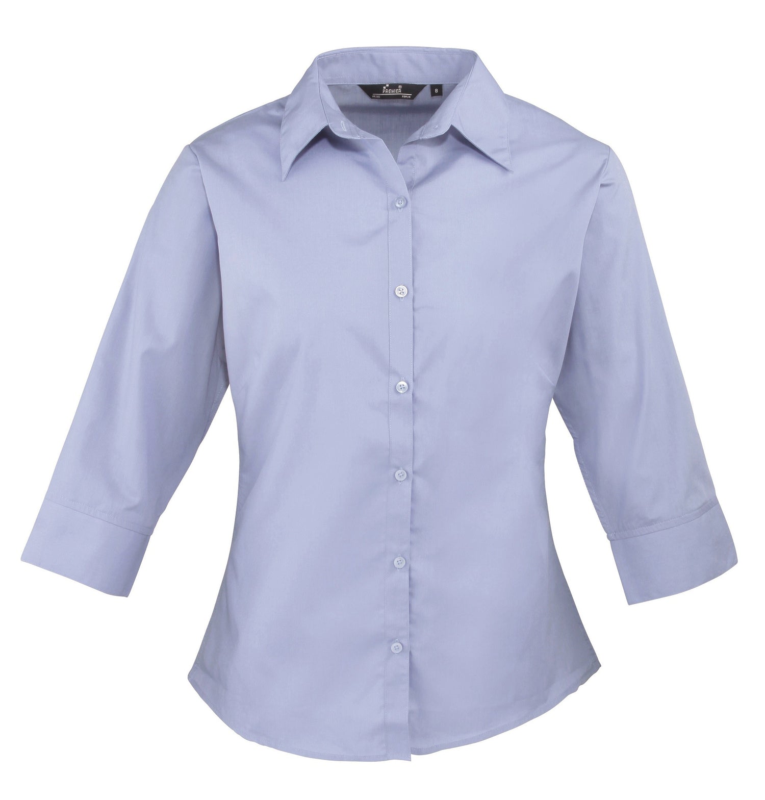 Ladies 3/4 Sleeve Poplin Blouse | MID BLUE