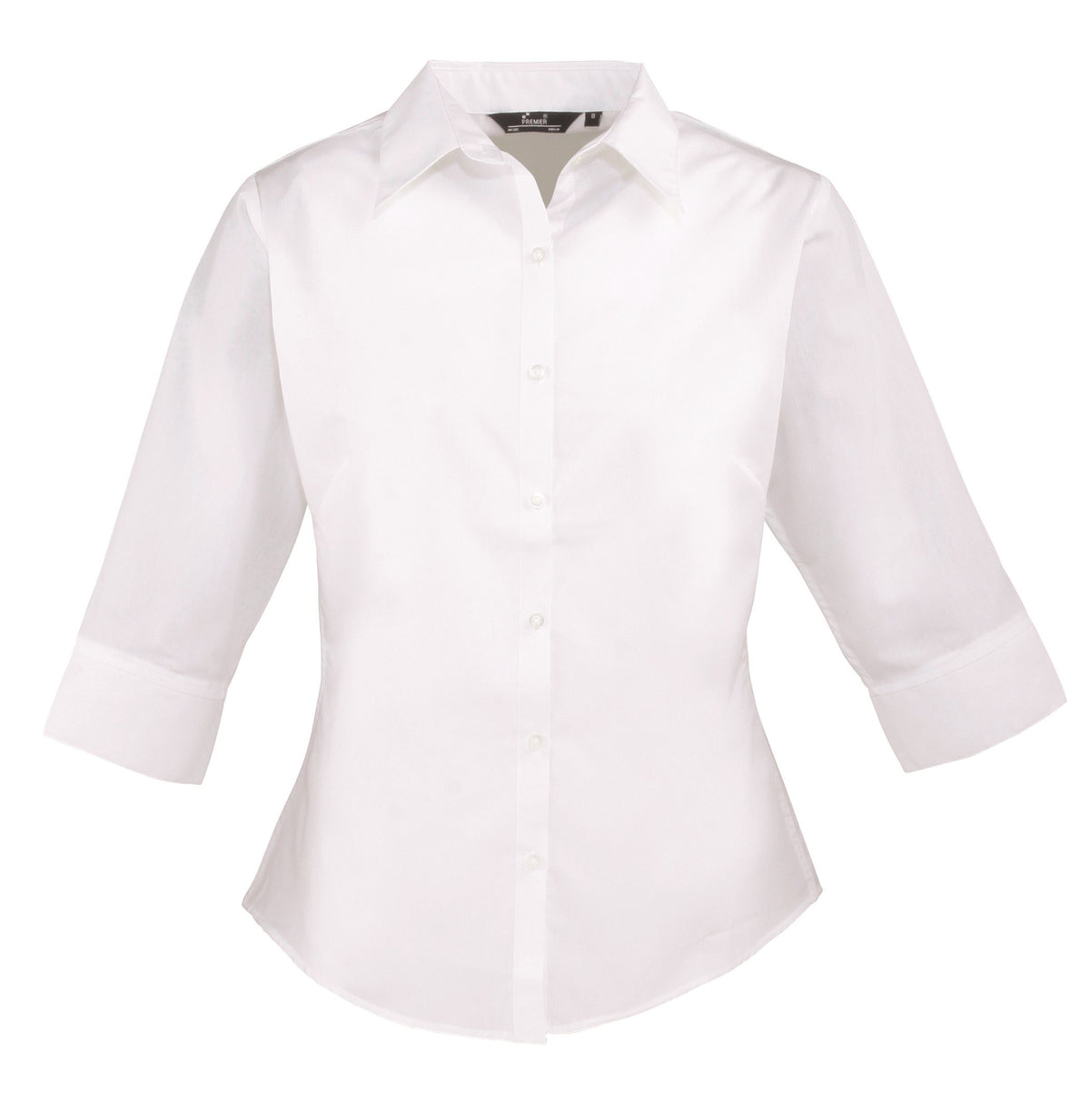 Ladies 3/4 Sleeve Poplin Blouse | WHITE