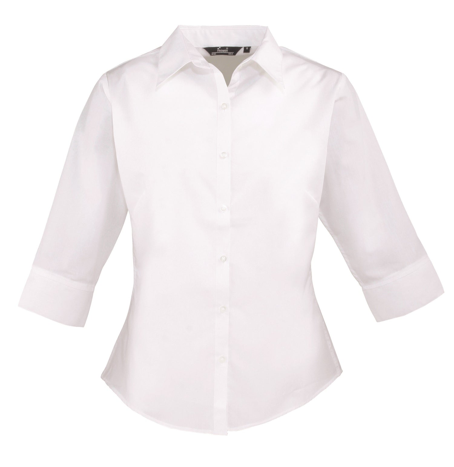Ladies 3/4 Sleeve Poplin Blouse | WHITE