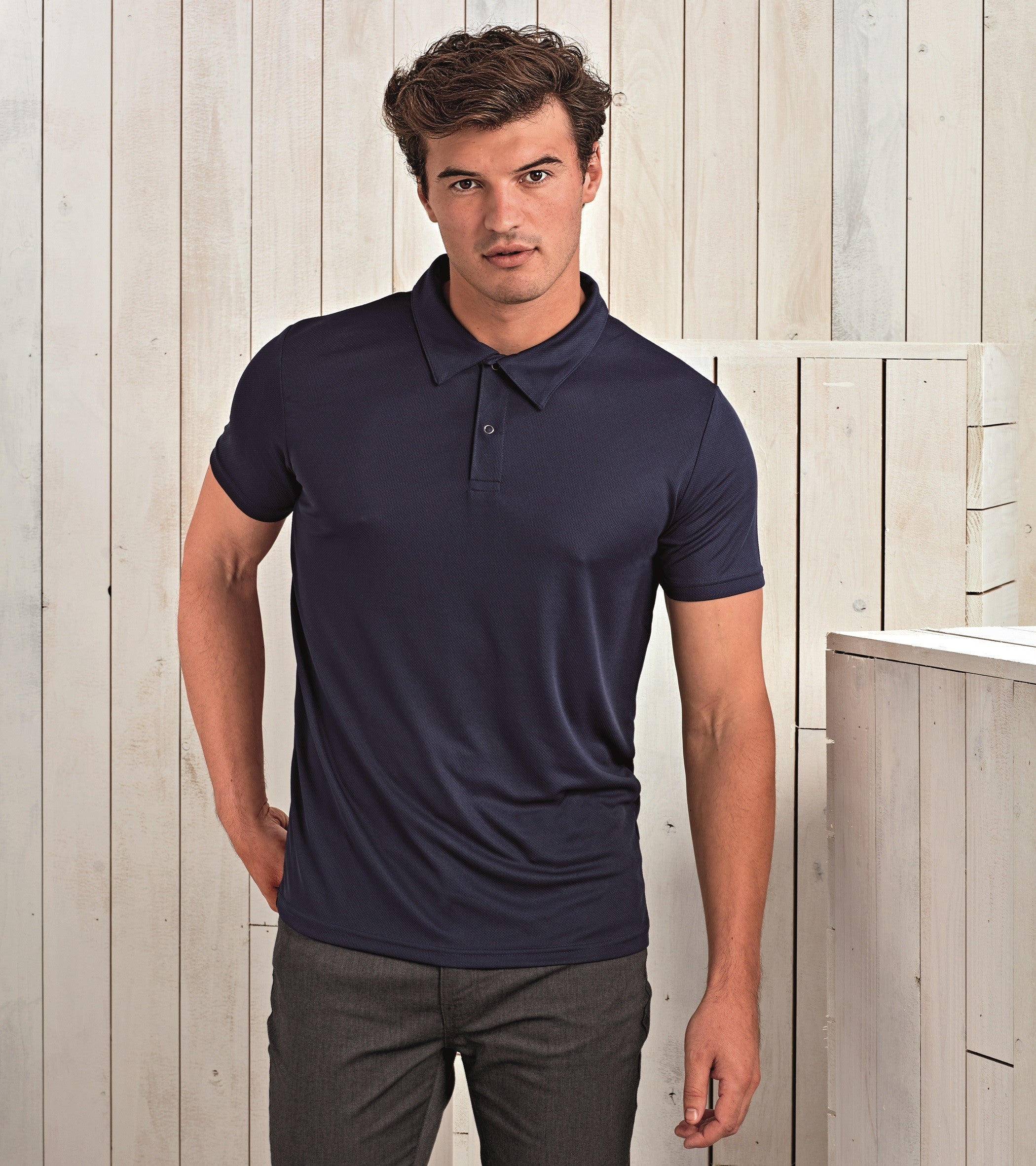 Coolchecker Studded Polo | NAVY