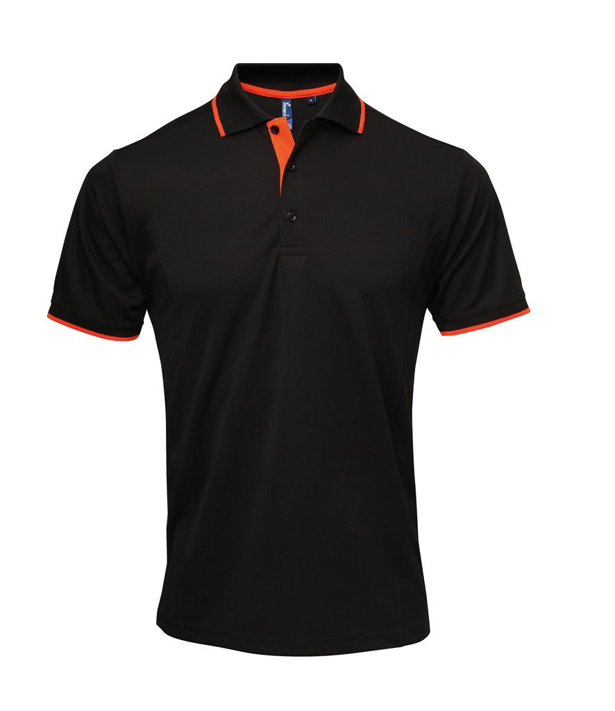 Contrast Coolchecker Polo | BLACK/ORANGE